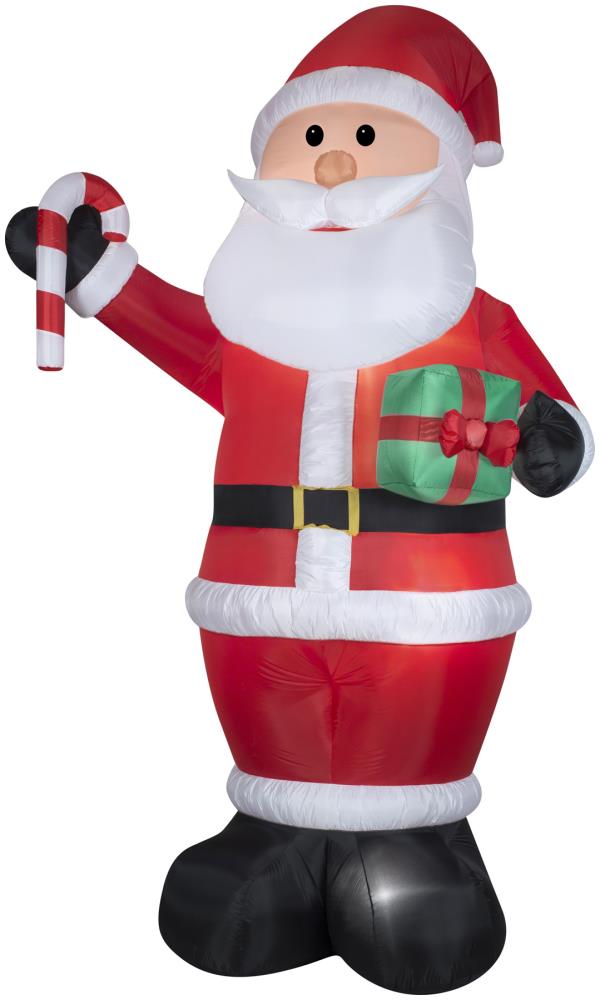 12 Ft GIANT SANTA CLAUS HOLDING CANDY CANE Christmas Lighted Yard Inflatable 