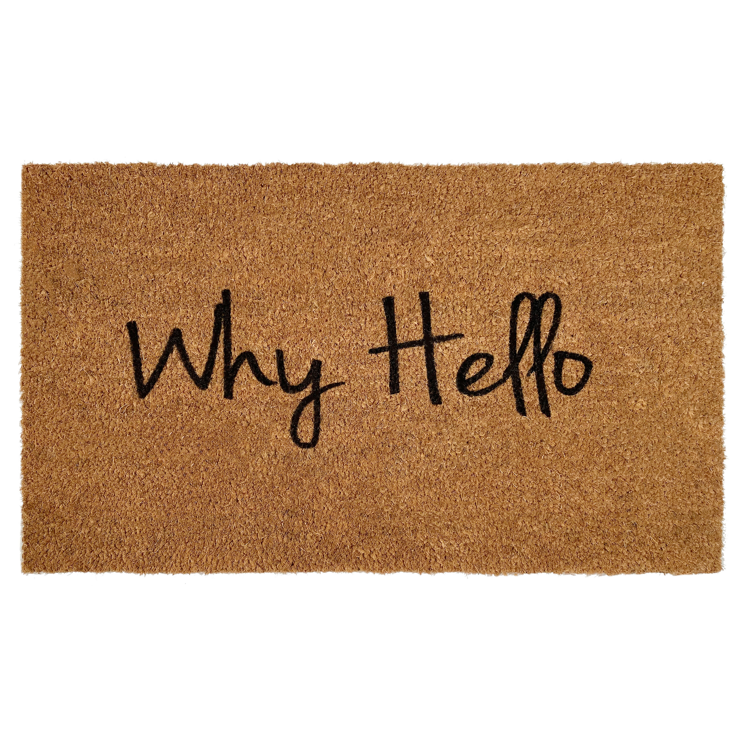 Why Hello Natural Coir Outdoor Doormat 30" x 48"