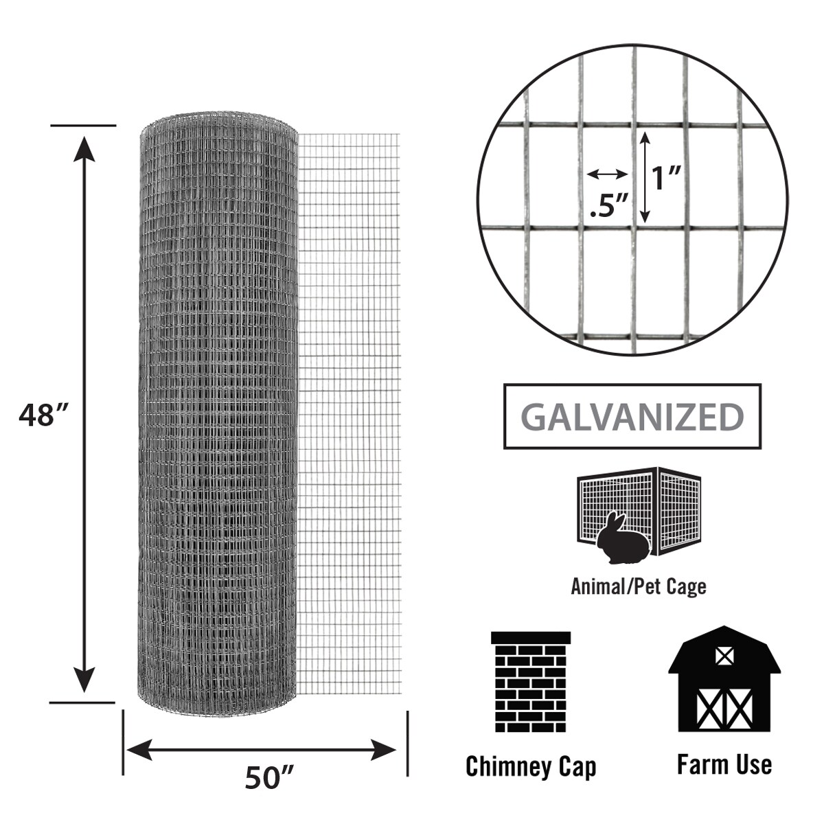 IRONRIDGE 100-ft x 4-ft Gray Steel Welded Wire Rolled Fencing with