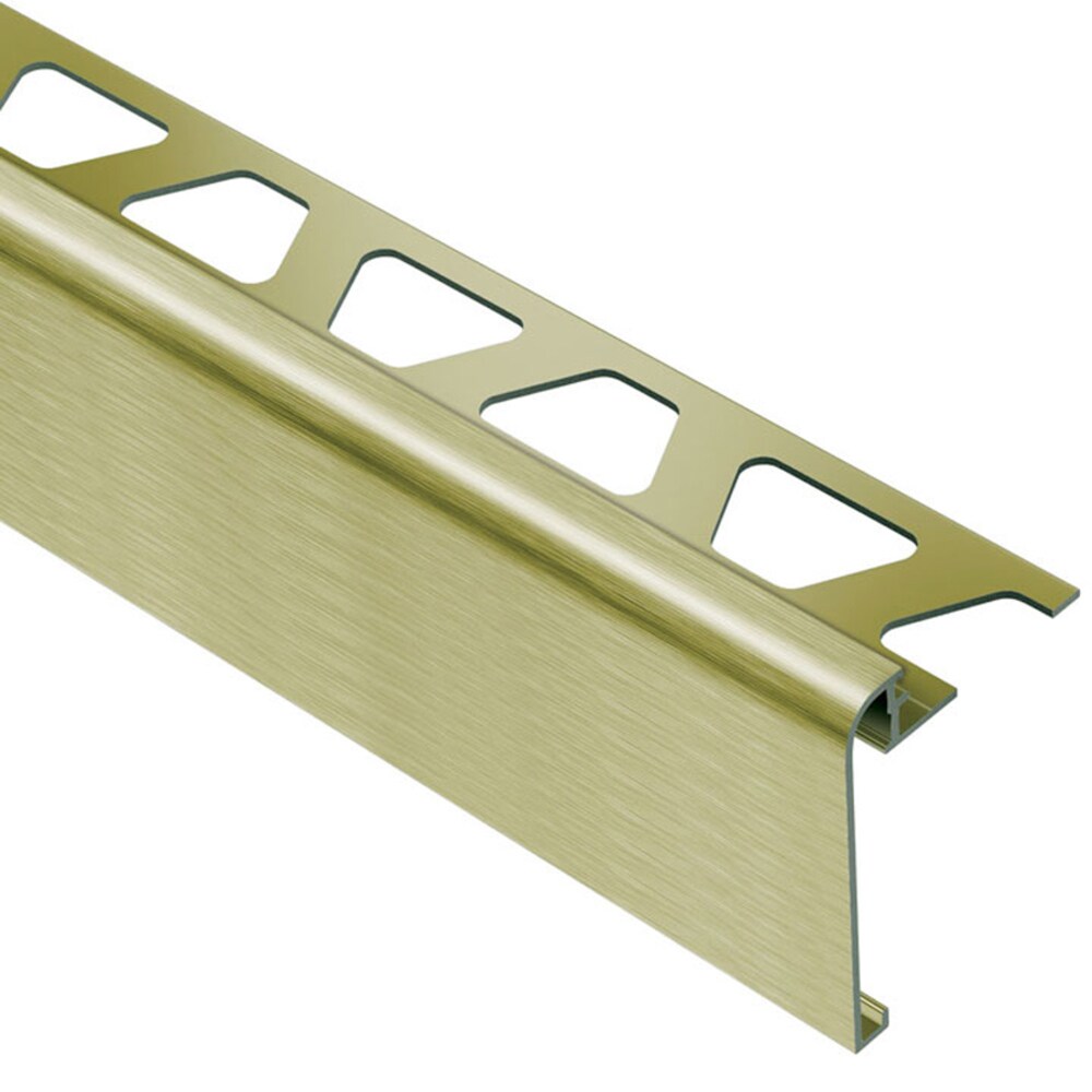 Schluter Systems RS80AMGB39 Rondec-Step 0.313-in W x 98.5-in L Brushed brass anodized aluminum Aluminum Step Tile Edge Trim
