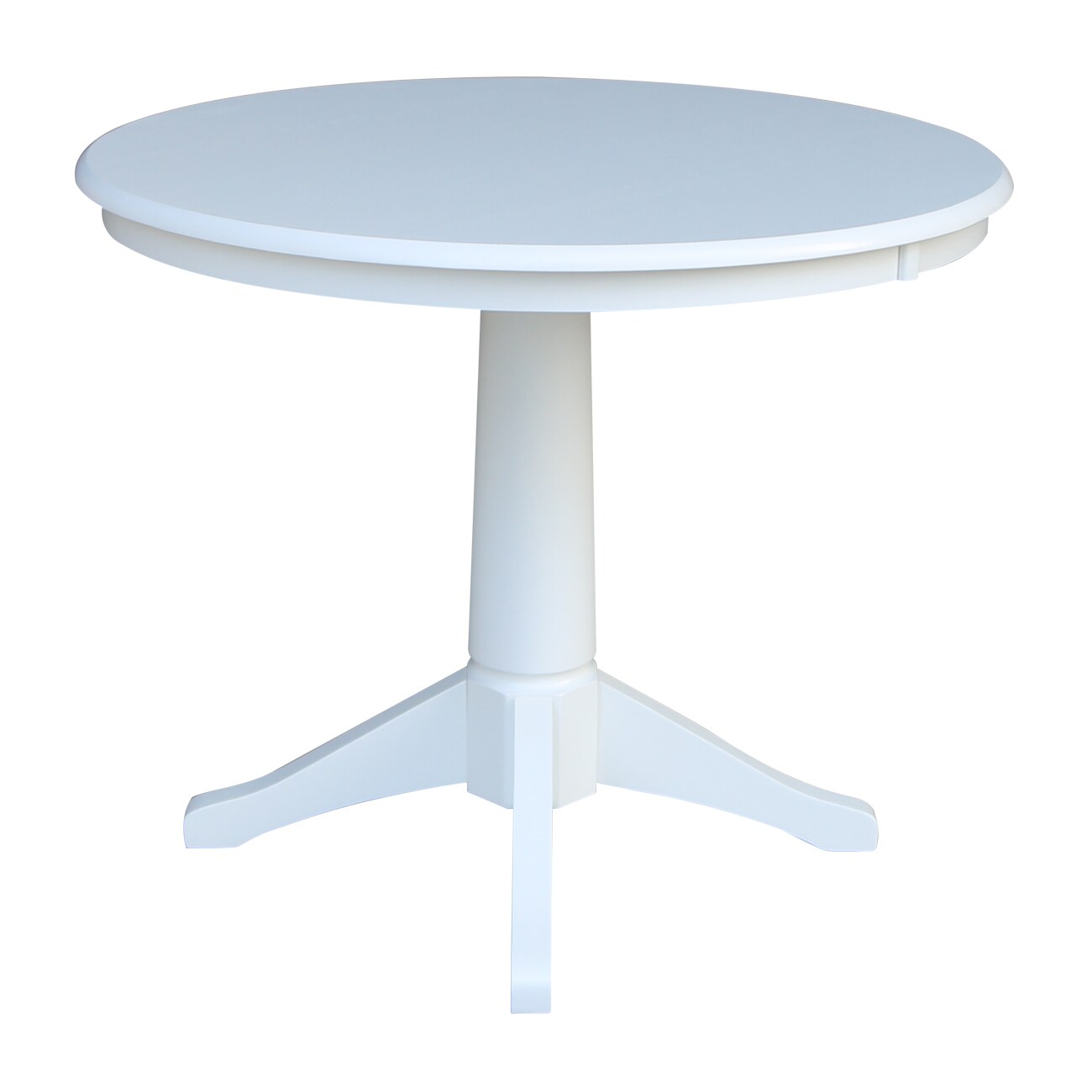 International Concepts White Round Traditional Dining Table, Wood with ...