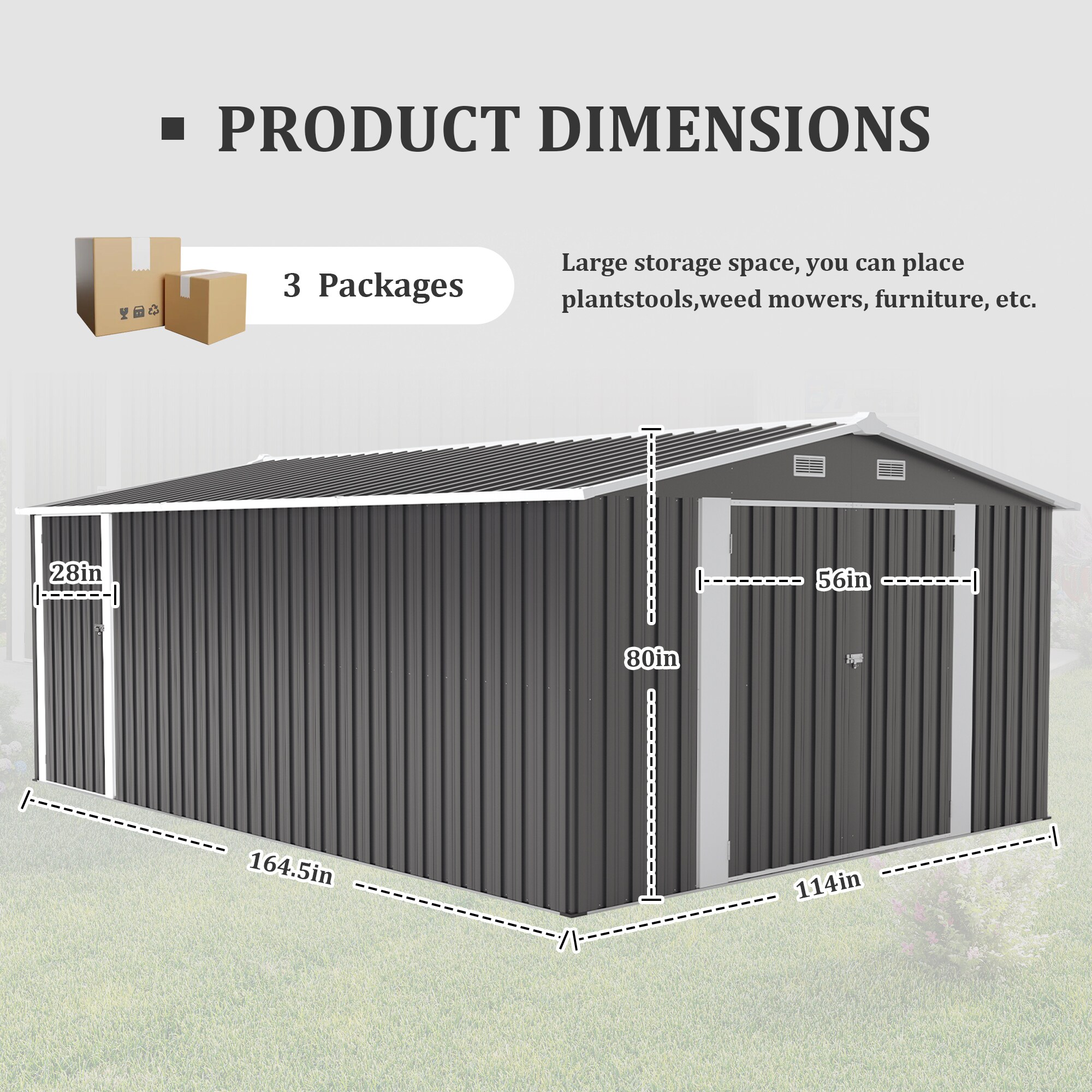 WELLFOR GT-HPY-3733GR+ Metal-Storage-Buildings-Sheds - View #8
