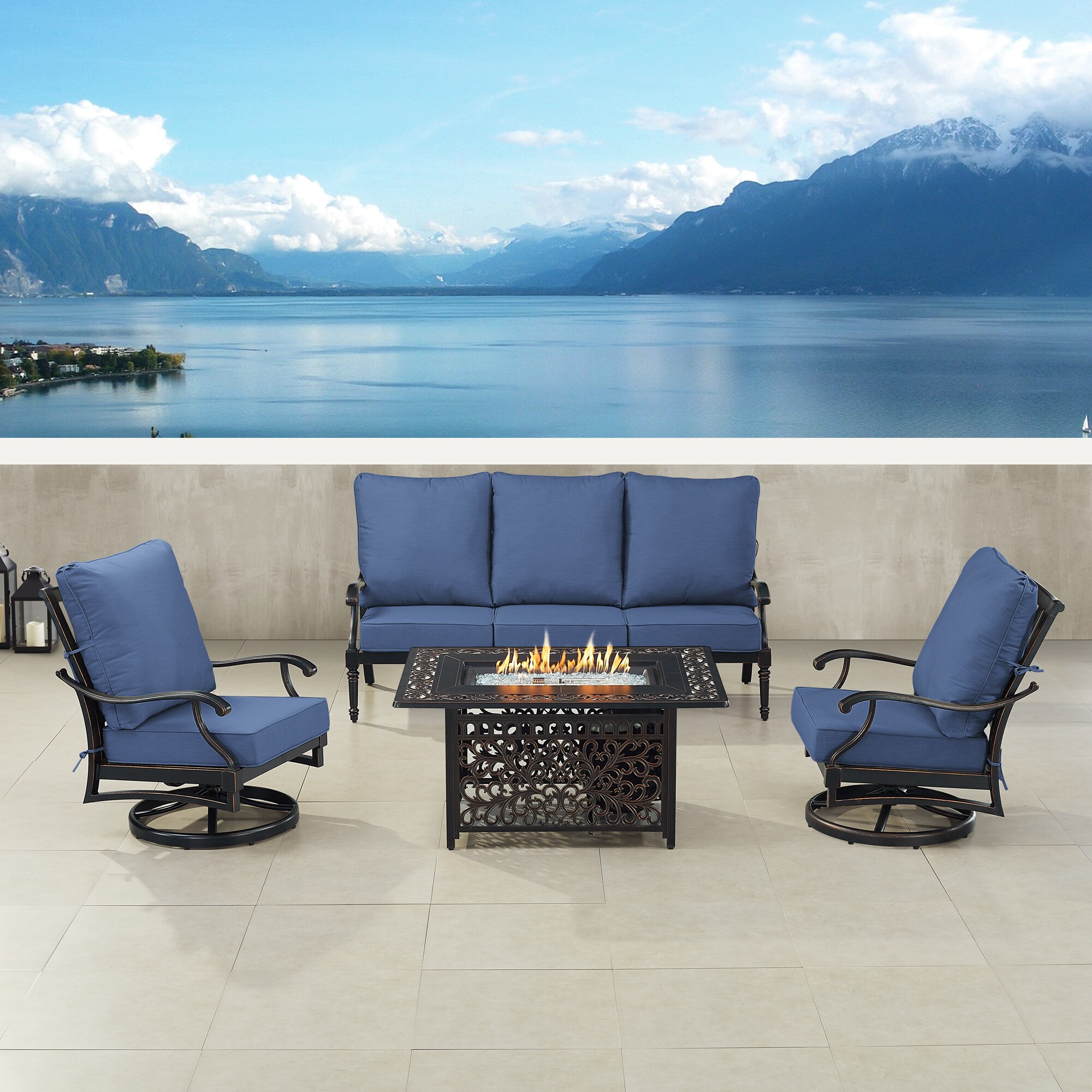 Oakland Living SHACO1SF2CHCABOSBLCU Patio-Conversation-Sets - View #2