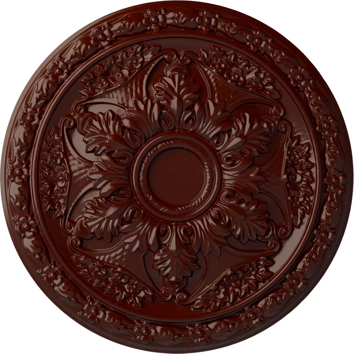 Ekena Millwork CM20BLBMF Baile 20-in W x 20-in L Painted Brushed Mahogany Polyurethane Whole Ceiling Medallion