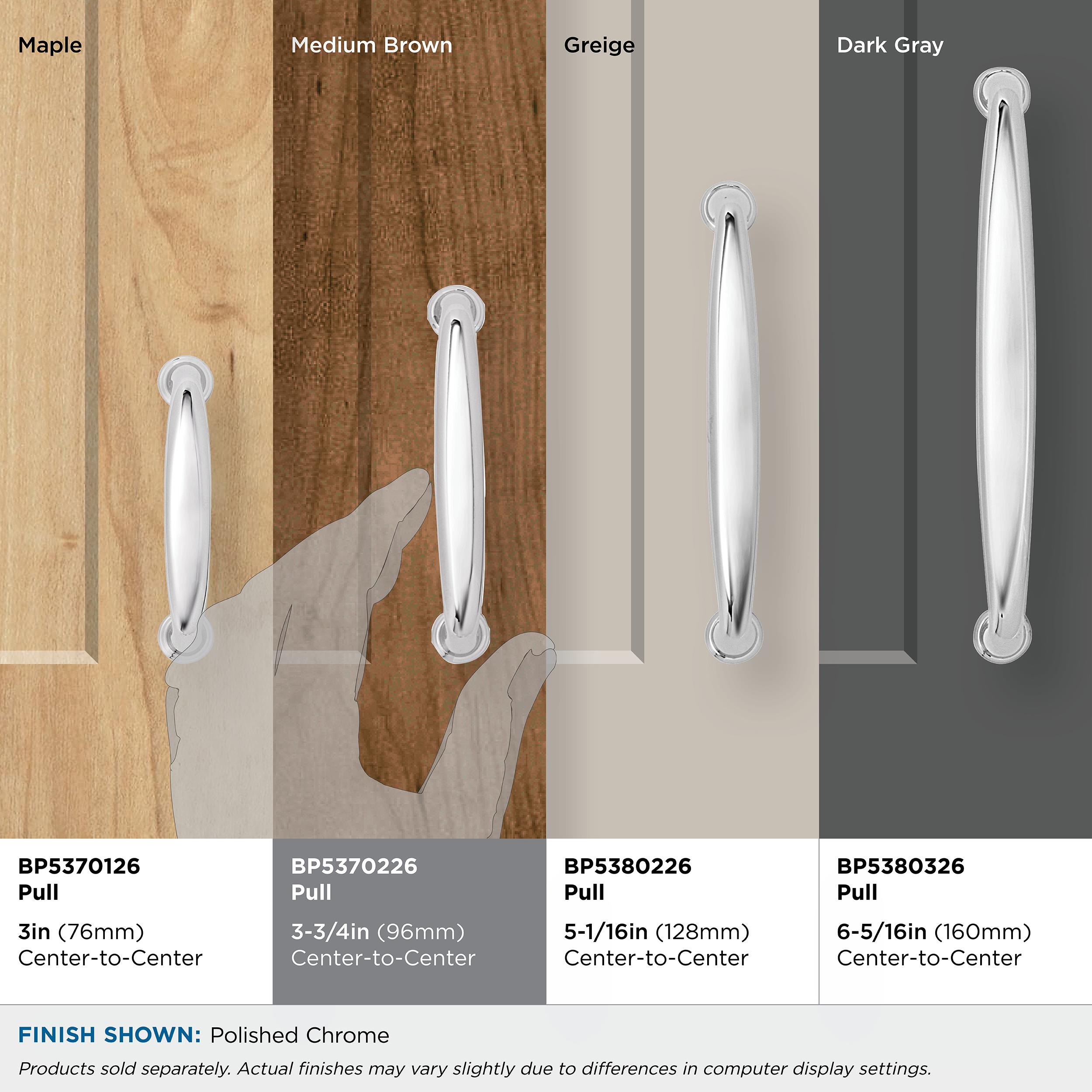 Polished Chrome 3-3/4" Cabinet Drawer Pull Bar