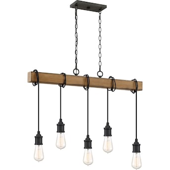 Quoizel Mesquite 5-Light Weathered Black with Faux Aged Walnut ...