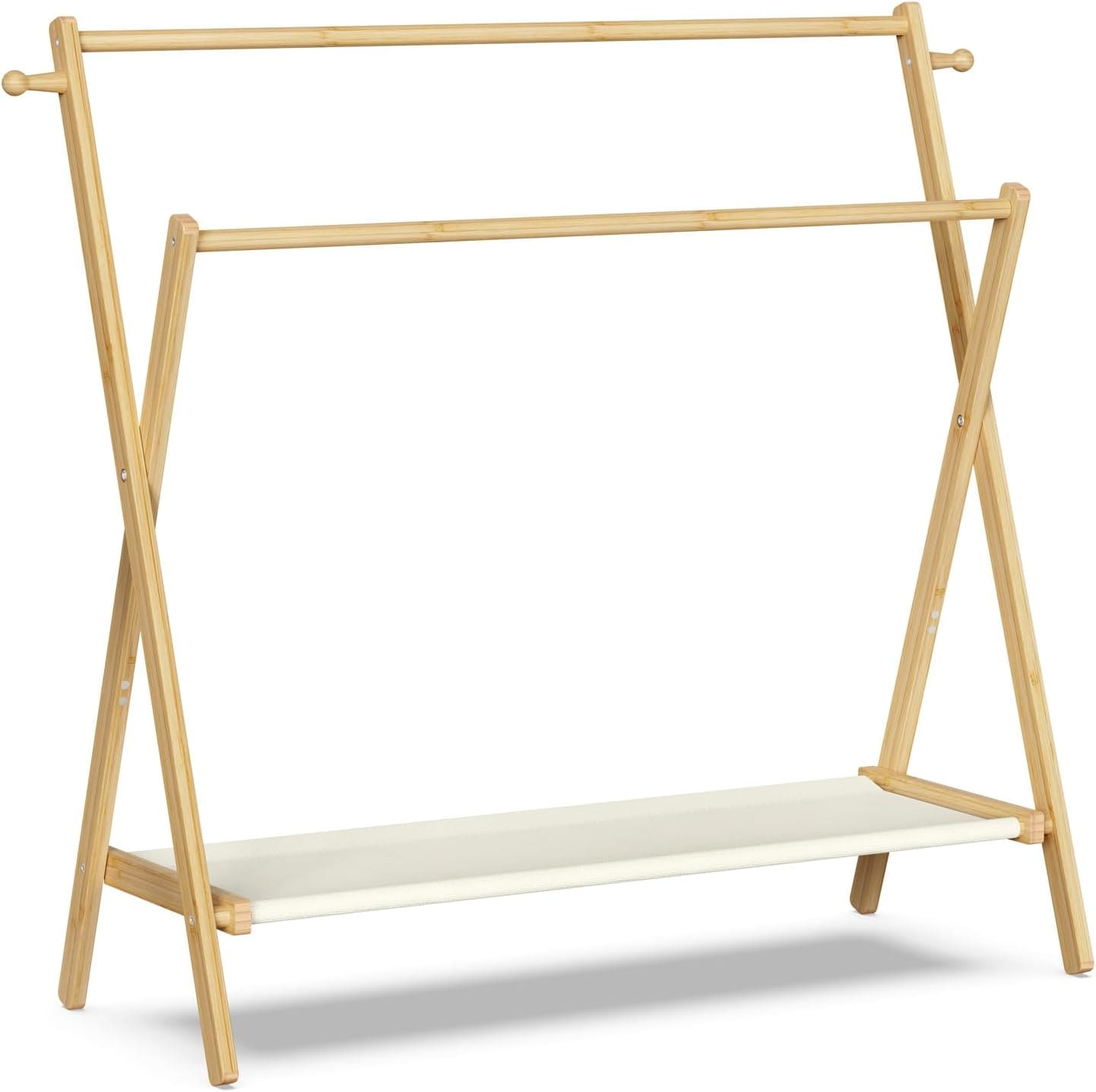 JEGONFRI  Kids Clothing Rack L Size Small Clothes Rack for Toddler Pets Kids Dress Up Rack with Storage Shelf Double Rods Foldable Kids Clothes Rack for Nursery Childs Room