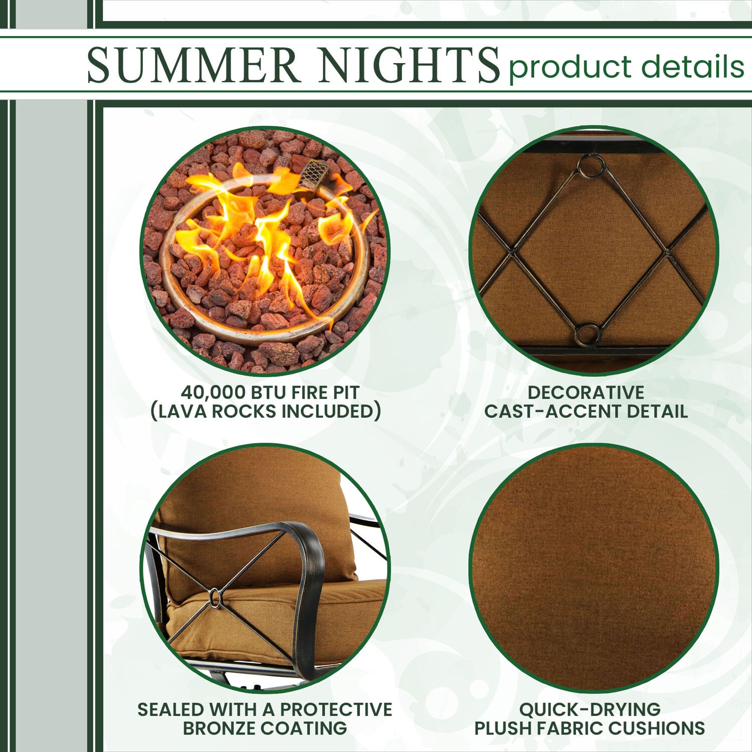 Hanover SUMMRNGHT5PC Patio-Conversation-Sets - View #3