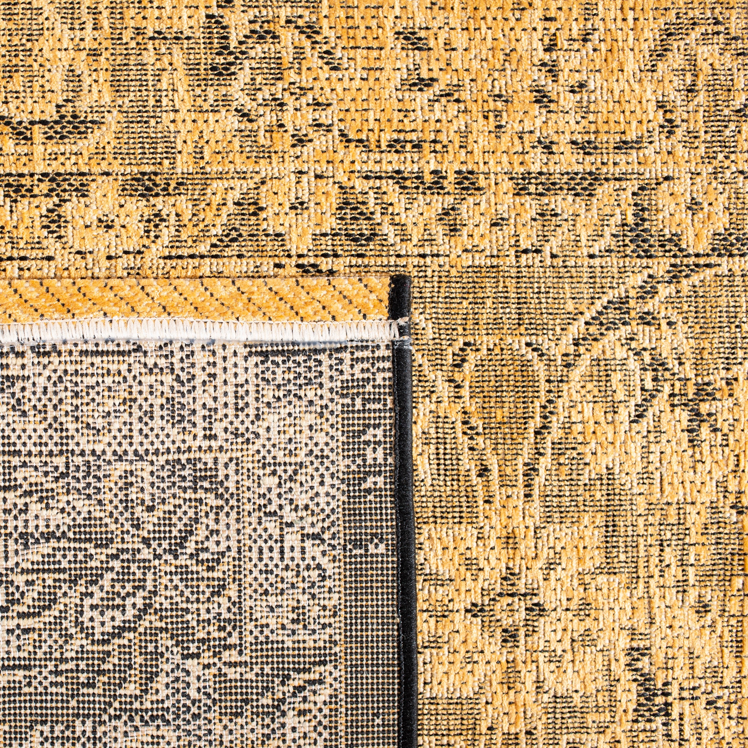 Palazzo Vintage Velvet Black & Cream 5' x 8' Chenille Rug