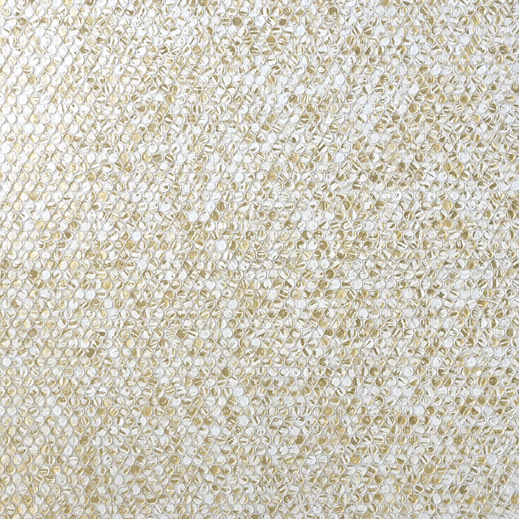 Apollo Tile APLAPN8806A Majeste White and Gold 12-in x 12-in Glossy Glass Patterned Mosaic Floor and Wall Tile (10.34-sq. ft/ Carton)