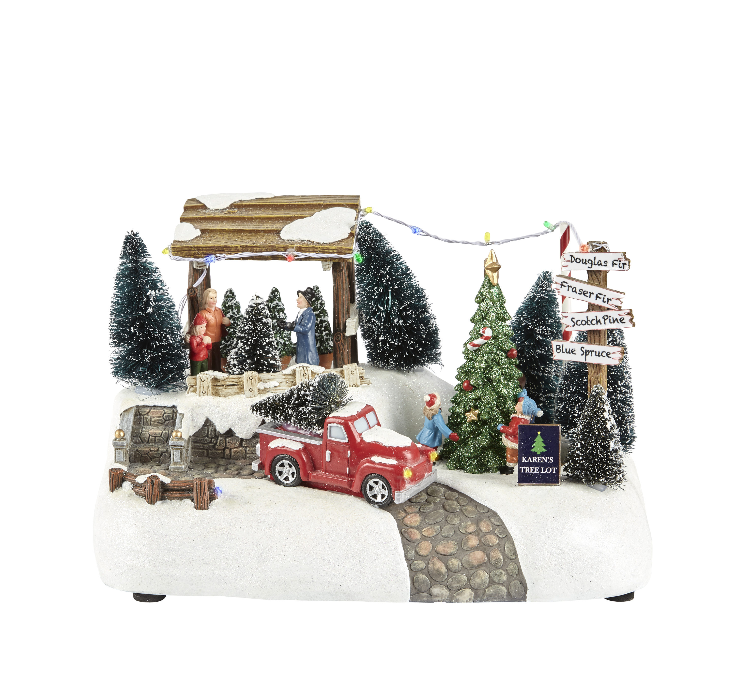 Carole Towne Ct Karen#8217;S Tree Lot Lighted Musical Village Scene in the  Christmas Villages department at