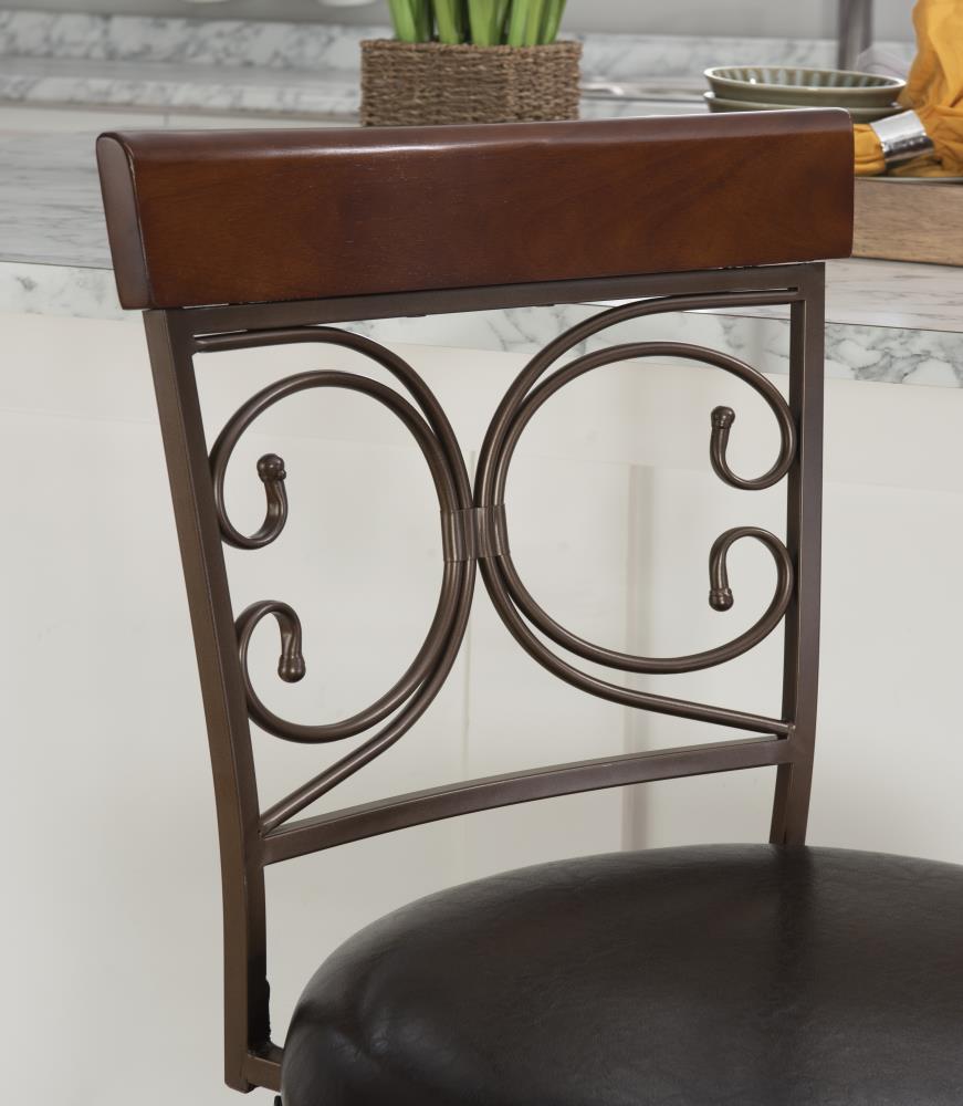 powell big and tall back to back scroll counter stool