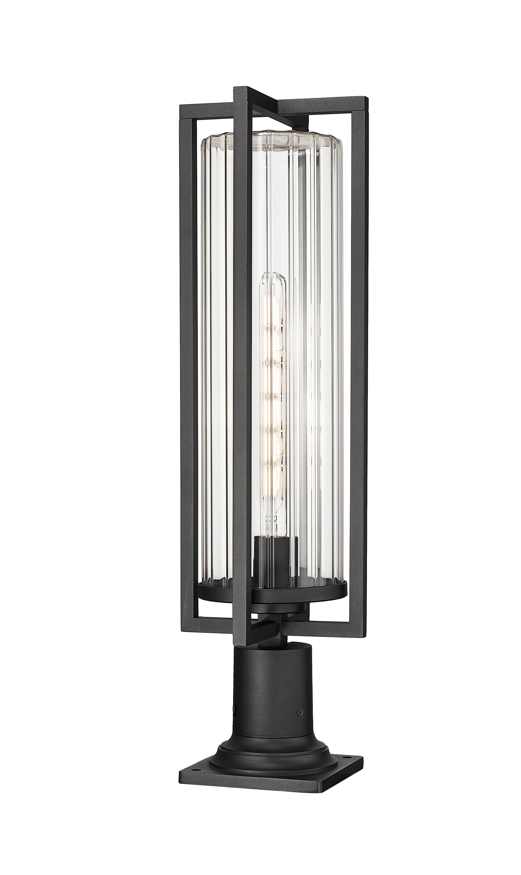 Z-Lite 5013PHBR-533PM-BK Aura 27.75-Inches H Black Hardwired LED Incandescent Pier-mounted light