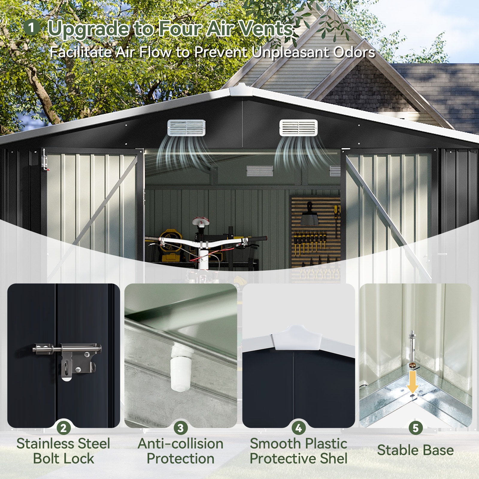AOXUN AX-42834B Metal-Storage-Buildings-Sheds - View #3