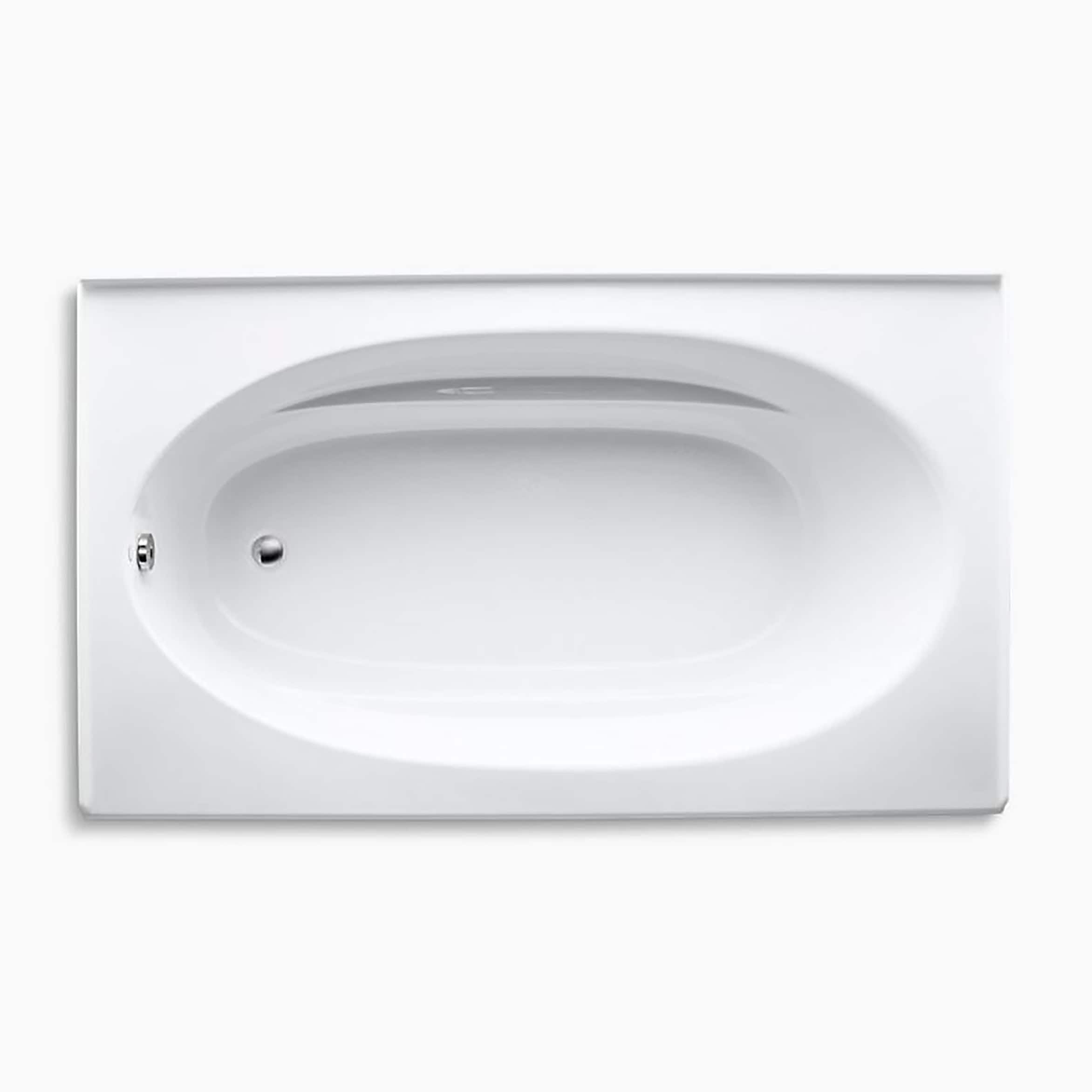 Windward 72" x 42" White Acrylic Alcove Bathtub
