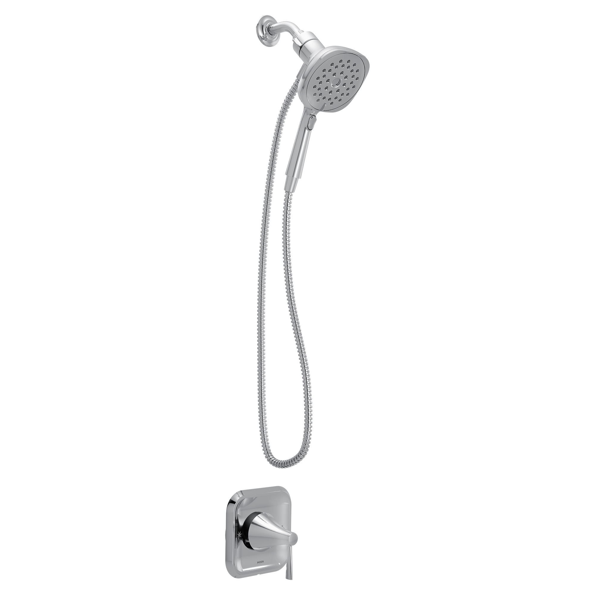 Moen 82023 Ronan Chrome 1-handle Handheld 4.31-in Square Shower Faucet with Valve