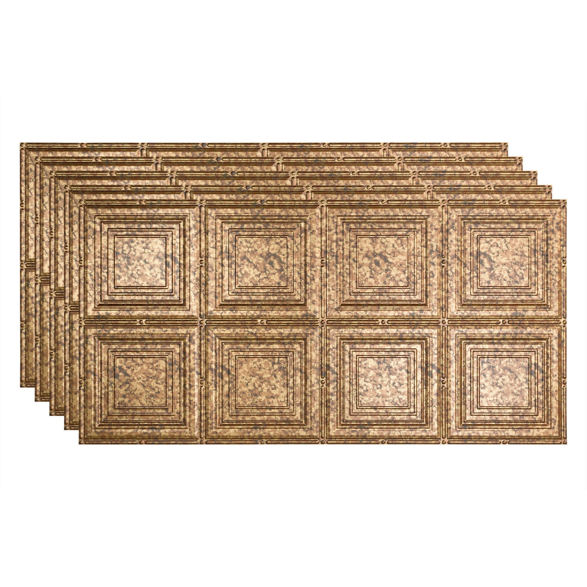 Fasade PG7819 4-ft x 2-ft Portrait Cracked Copper PVC Surface-mount Ceiling Tile ( 5 -Pack, 40-Sq. Feet / Case )