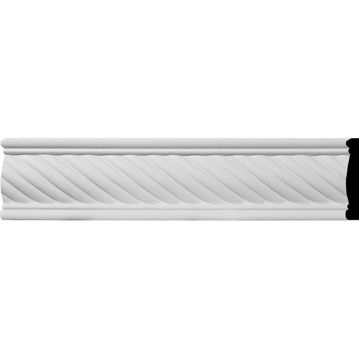 Ekena Millwork MLD03X00DI-CASE-2 Diana Rope 3-in x 7-ft 10-1/2-in Primed Urethane MLD03X00DI Chair rail Moulding 2 -Pack