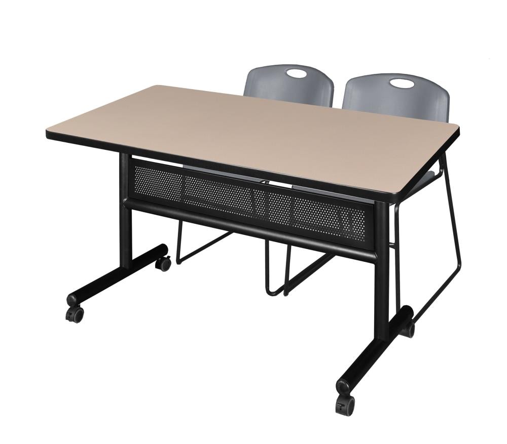 Regency MKFTM4830BE44GY Training Off-white 4-Person Training Table (48-in W x 29-in H)