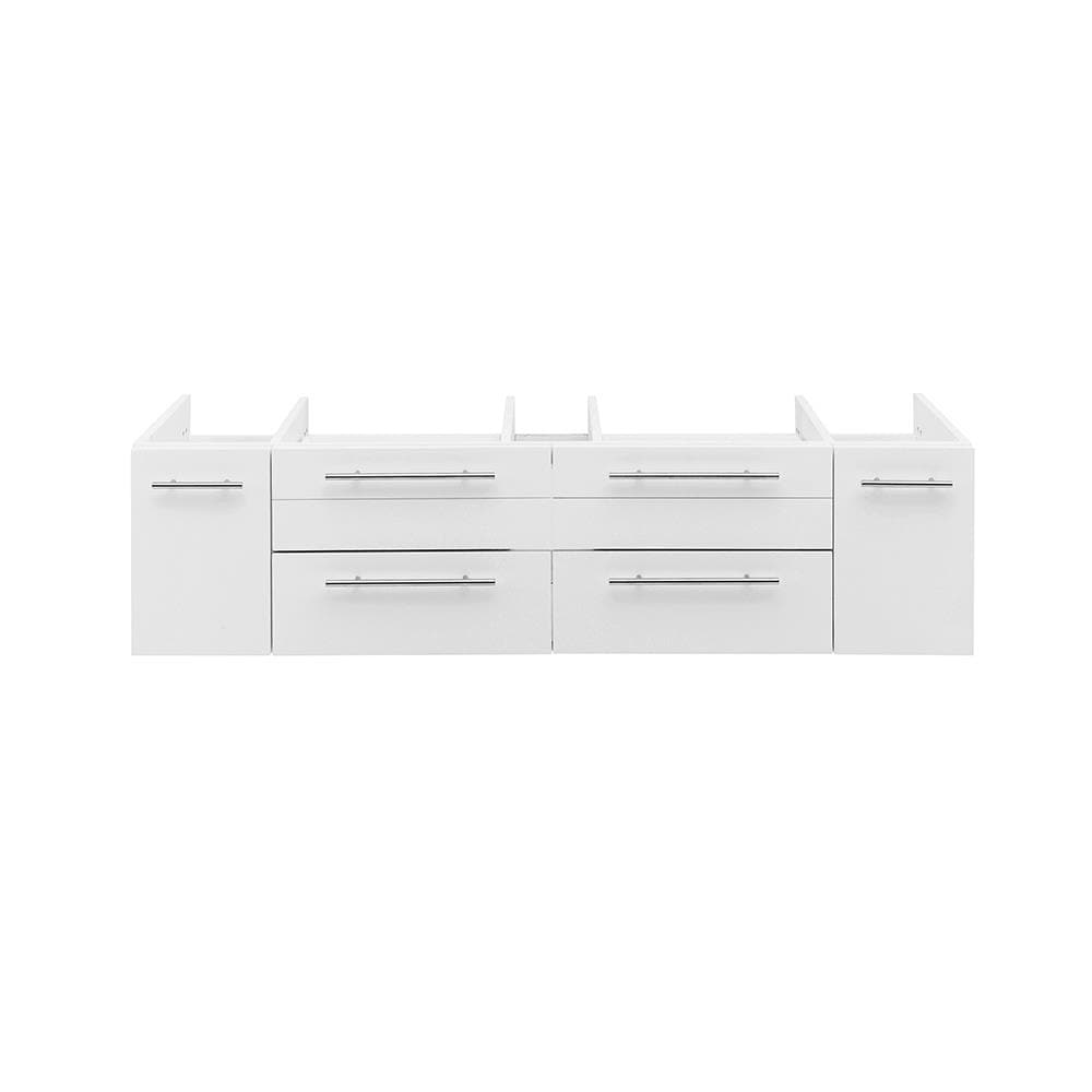 Fresca FCB6160WH-VSL Lucera 60-in White Floating Bathroom Vanity Base Cabinet without Top