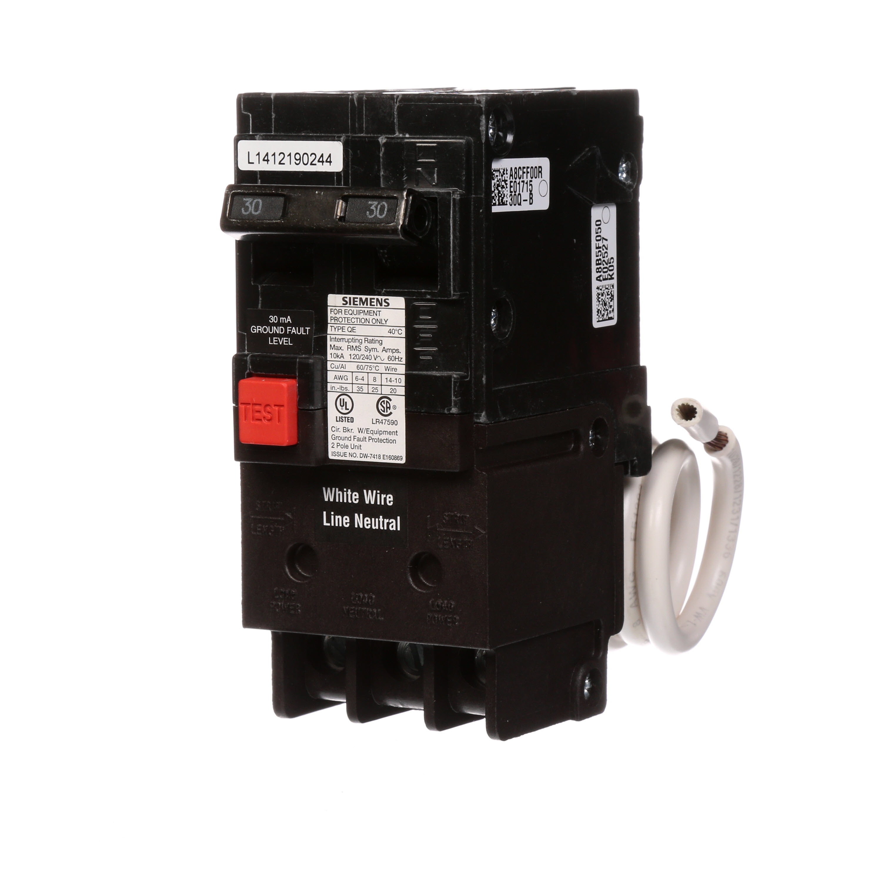 Siemens QE230 30-amp 2 -Pole GFCI Circuit Breaker