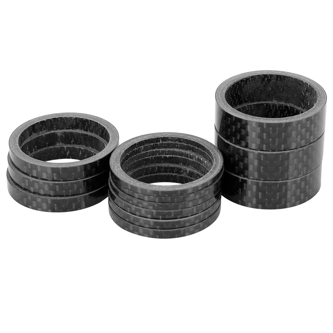 Unique Bargains 12pcs Headset Spacer Carbon Fiber Handlebar Stem Spacers Fit 1 1/8 Inch Stem for MTB Mountain Road Bikes Bicycle Cycling 2 3 5 10mm