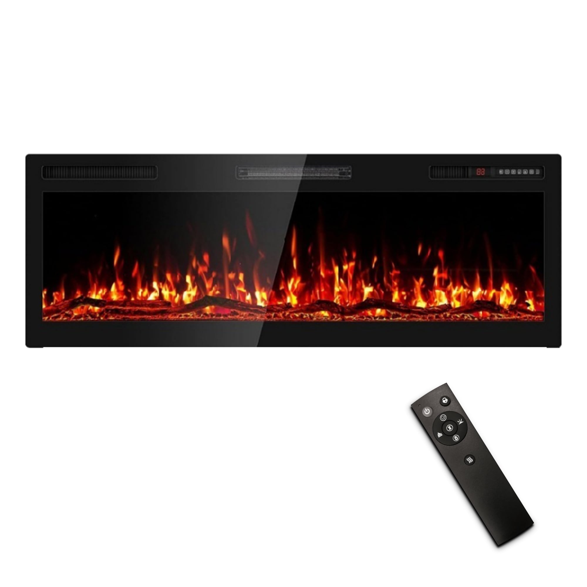 EdenDirect 4.33-in W x 18.11-in H Black Electric Fireplace Insert #ALHWE-50