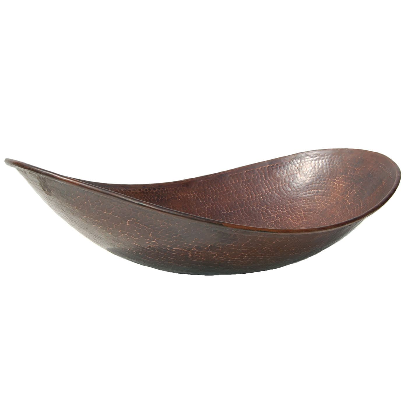 Antique Dark Copper Canoe Shaped Vessel Sink