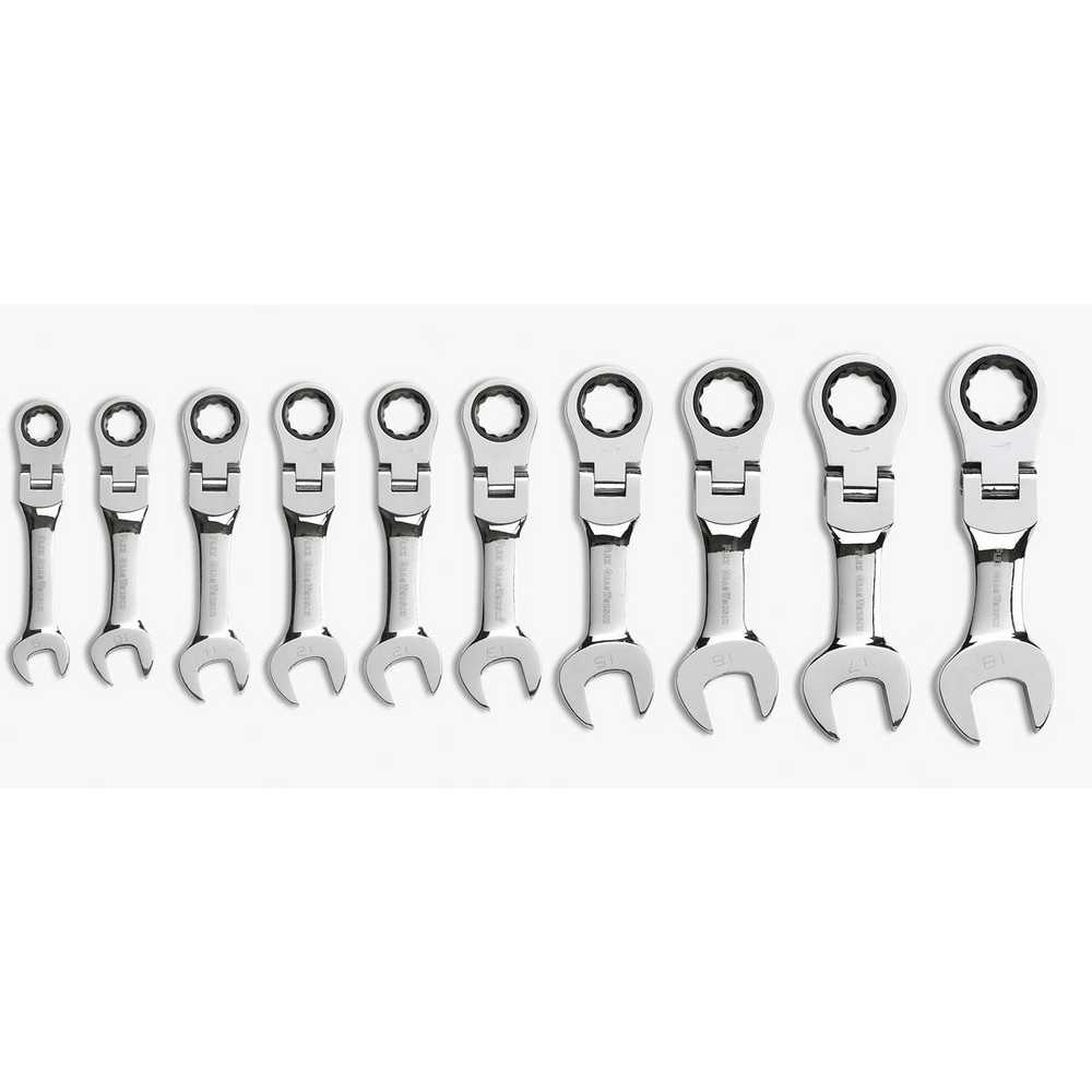 NEW GEARWRENCH 6PC STUBBY COMBINATION RATCHETING  SPANNER SET METRIC 10-19 MM 