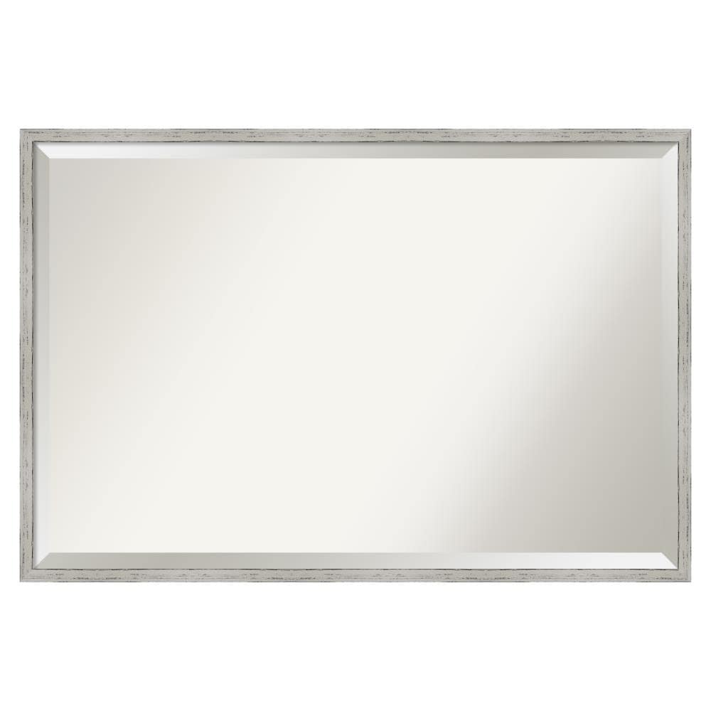 Amanti Art DSW4819402 Shiplap 37-in x 25-in Framed Rectangle Bathroom Vanity Mirror ( Shiplap White )