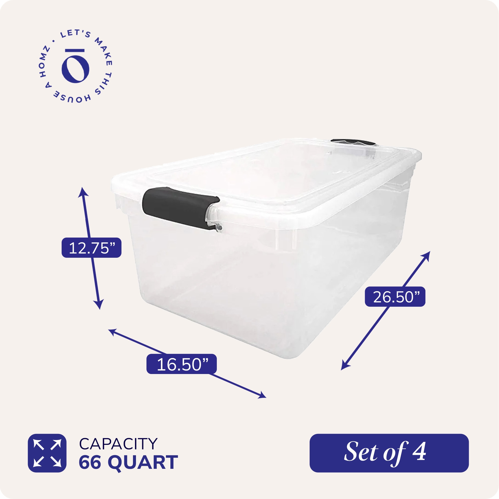 Homz Products 316814 Plastic-Storage-Totes - View #4