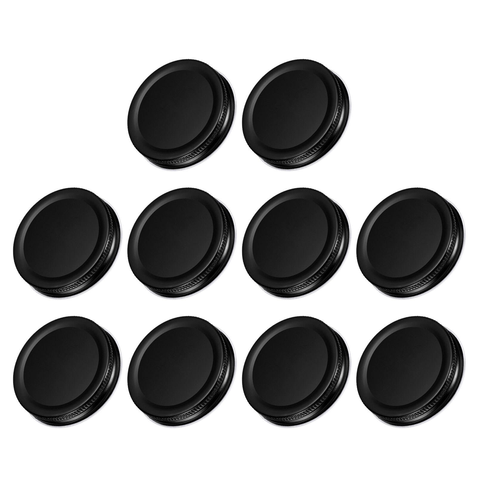 Unique Bargains Mason Jar Lids 70mm/2.76inch Regular Mouth Tin Plate Caps Leak Proof for Canning Jars Kitchen Storage (Black 20pcs)