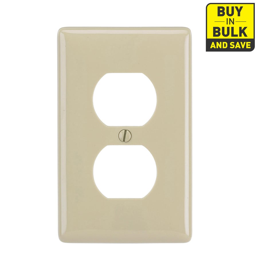 Hubbell 1-Gang Standard Size Ivory Plastic Indoor Duplex Wall