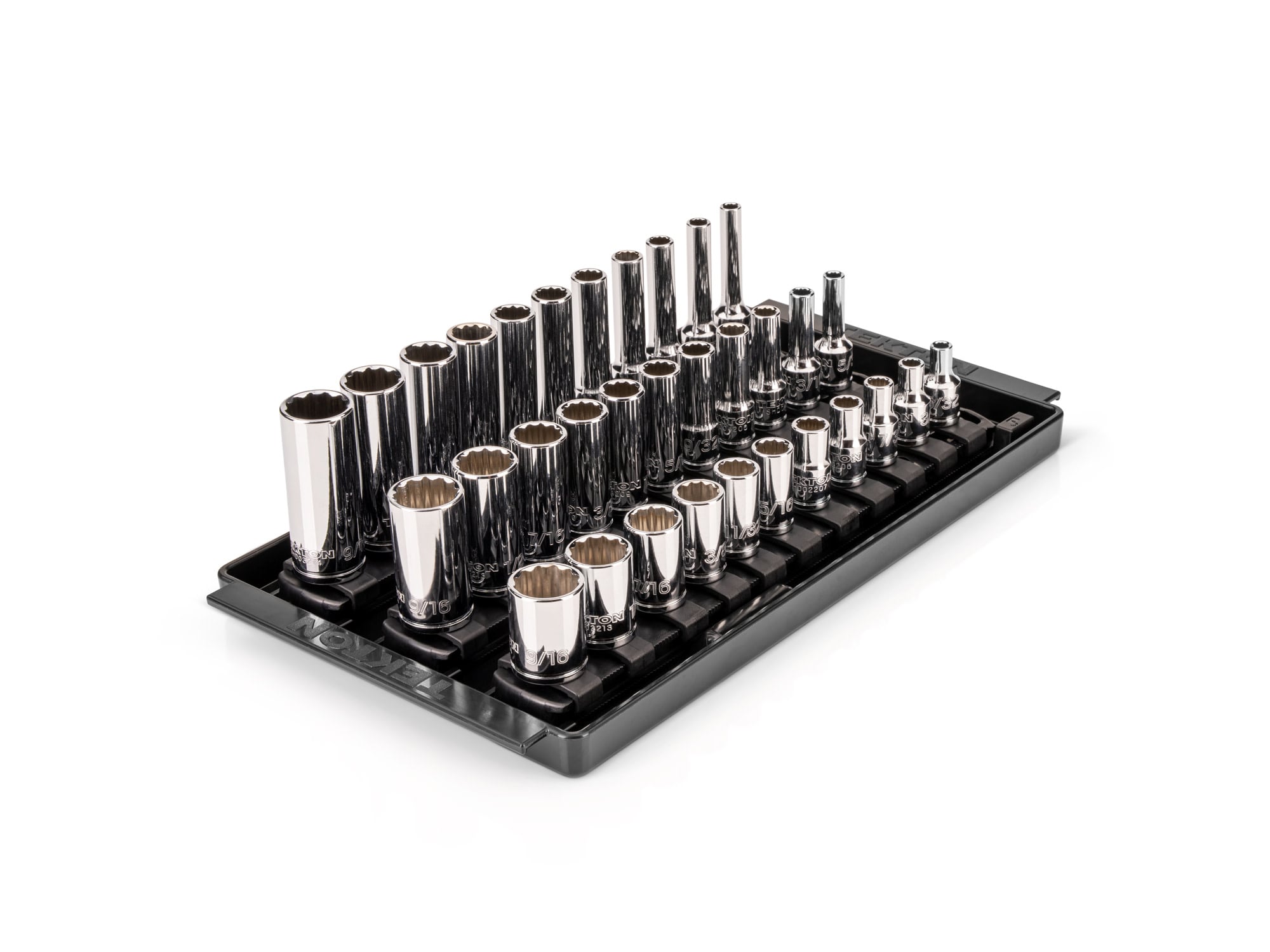 TEKTON 1/4-in Drive Standard (SAE) Shallow/Intermediate/Deep Socket Set 33 -Pieces