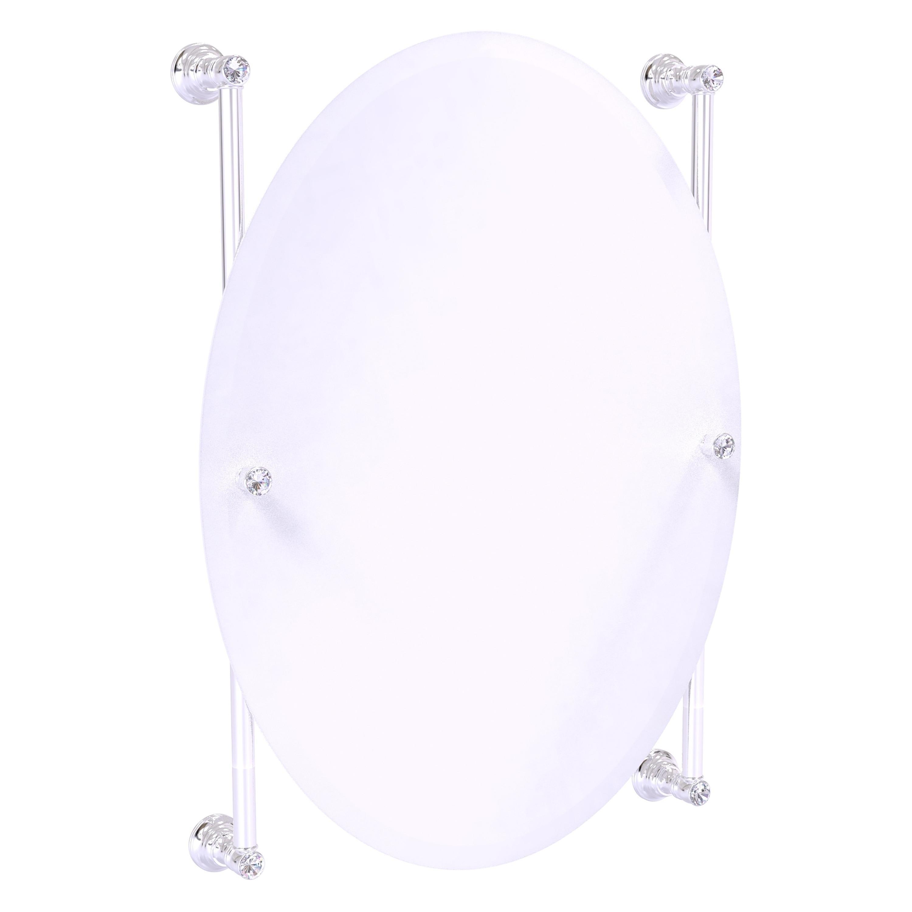 Allied Brass CC-27-91-PC Carolina Crystal 21-Inches x 28-Inches Beveled Frameless Oval Bathroom Vanity Mirror ( Polished Chrome )
