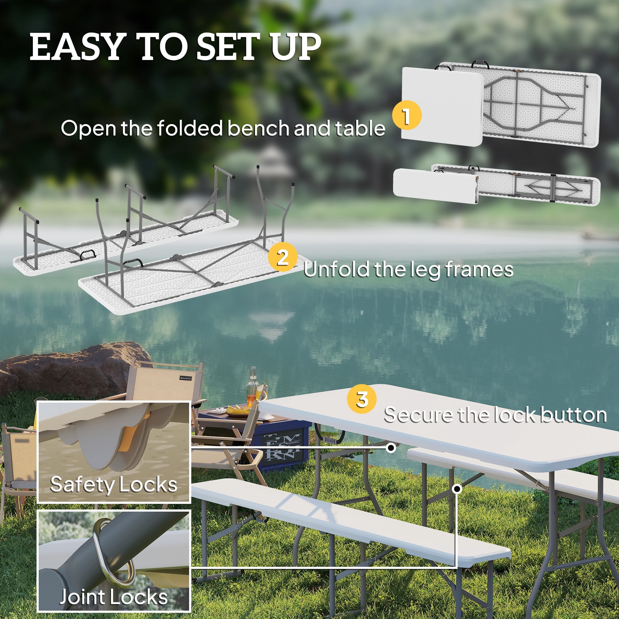 Outsunny A20-469V00WT Picnic-Tables - View #7