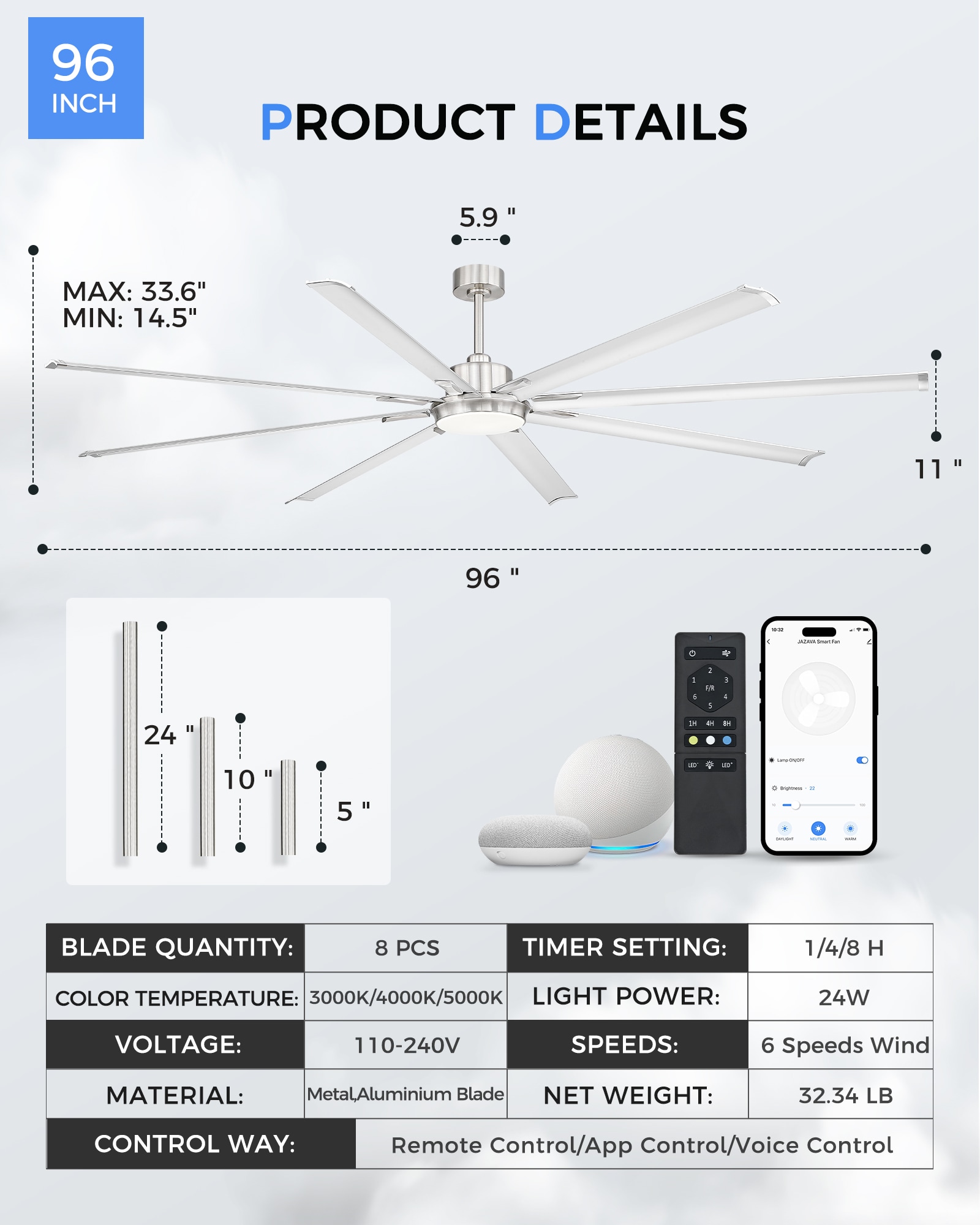 LTMATE LSLT-ZCCF04BN-96 Ceiling-Fans - View #2