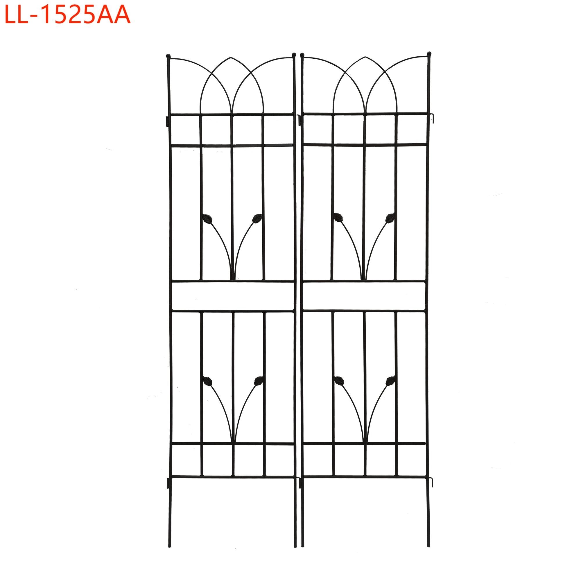 Yiekholo LL-1525AA 17.7-Inches W x 71-Inches H Black Iron Traditional Garden Trellis For Climbing Plants For Cucumbers For Roses 2 -Pack