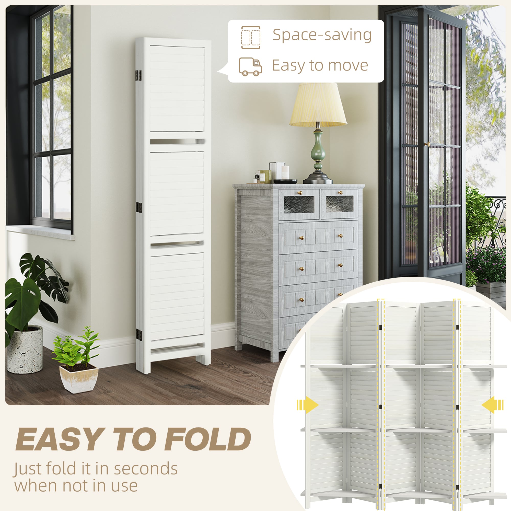 HomCom 830-313V01WT Indoor-Privacy-Screens - View #5