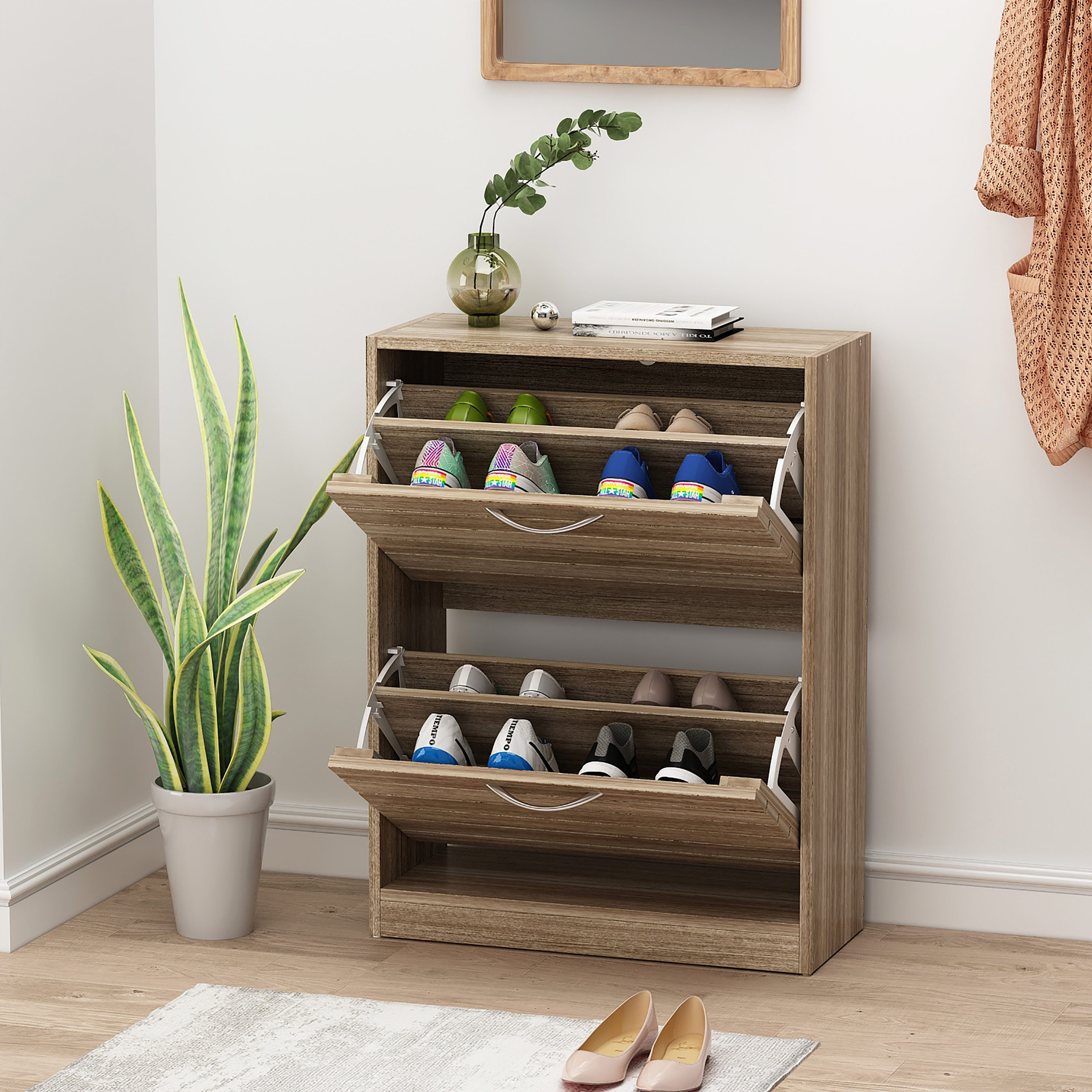 Shoe Cabinet Stackable 2-Drawers — FUFUGAGA