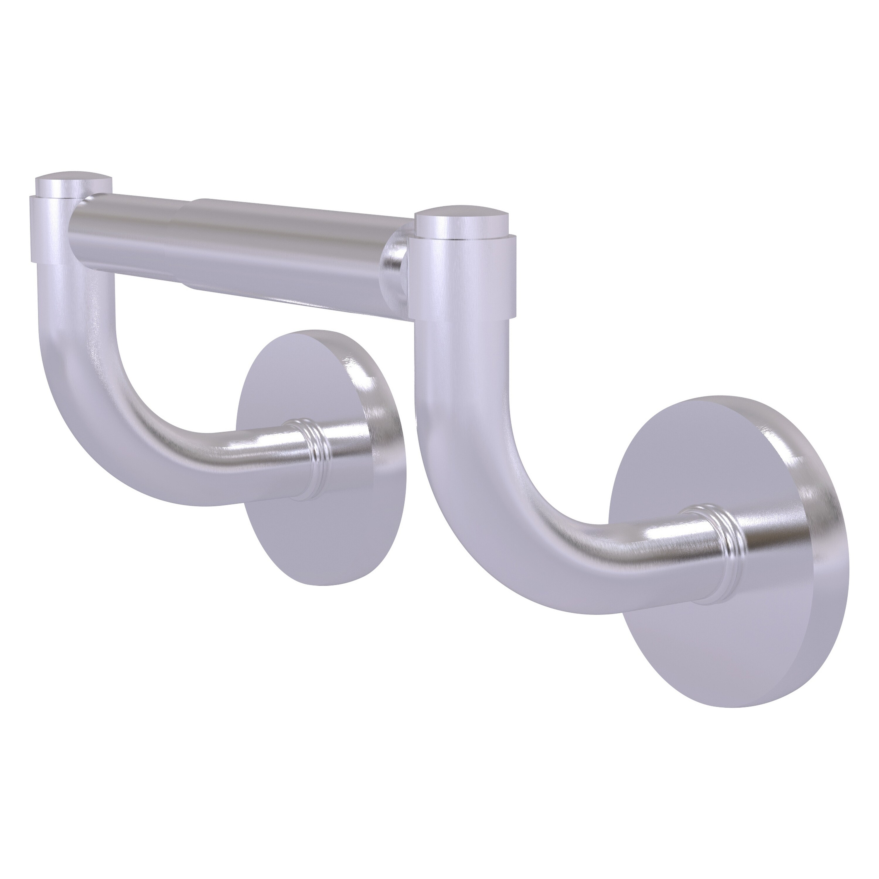 Allied Brass RM-24-SCH Remi Satin Chrome Wall mount Double post Toilet Paper Holder 1 -Rolls with Storage