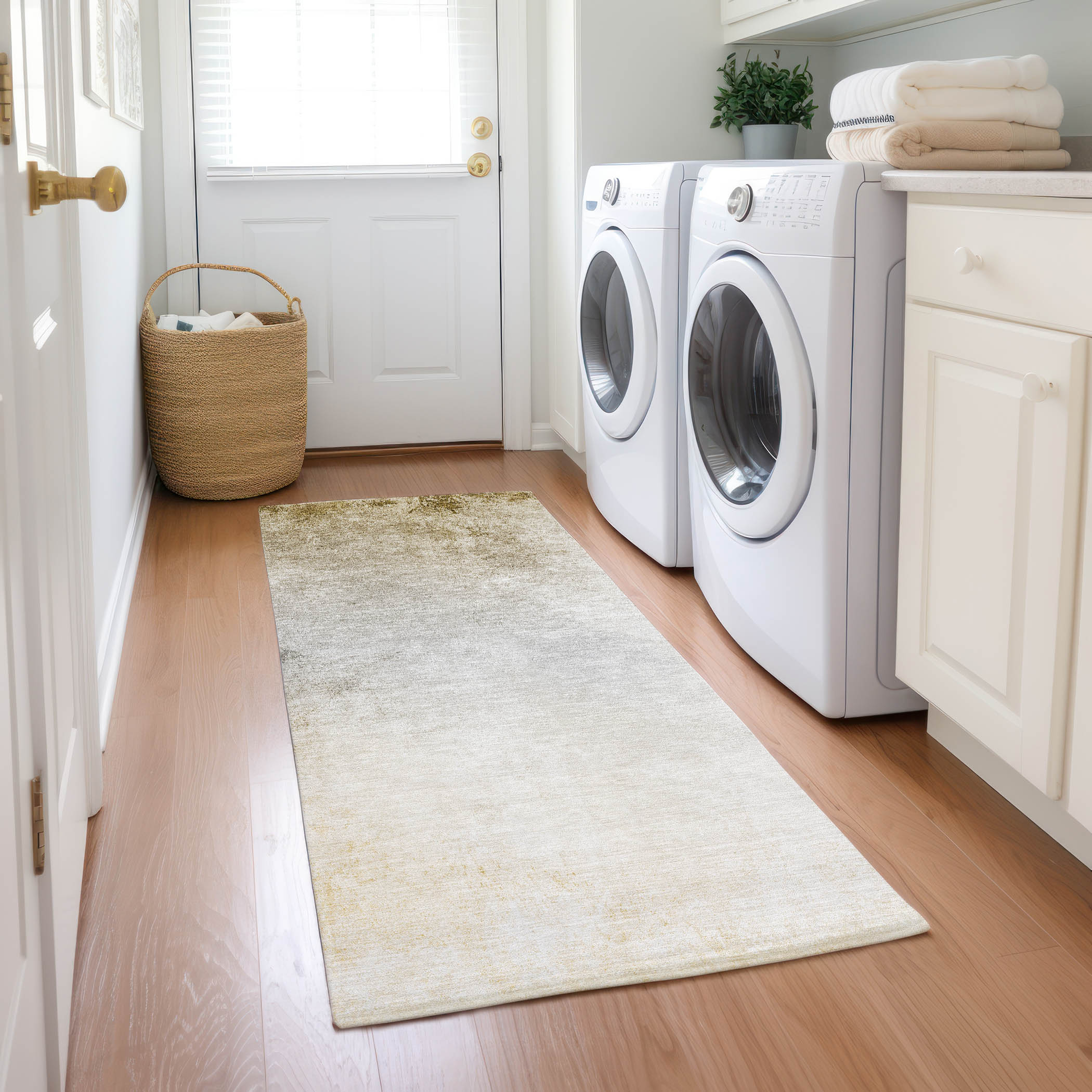 Addison Rugs ACN601TP2X8 Chantille ACN601TP 2 x 7 (ft) Polyester Taupe Rectangular Indoor/Outdoor Abstract Machine washable Runner rug