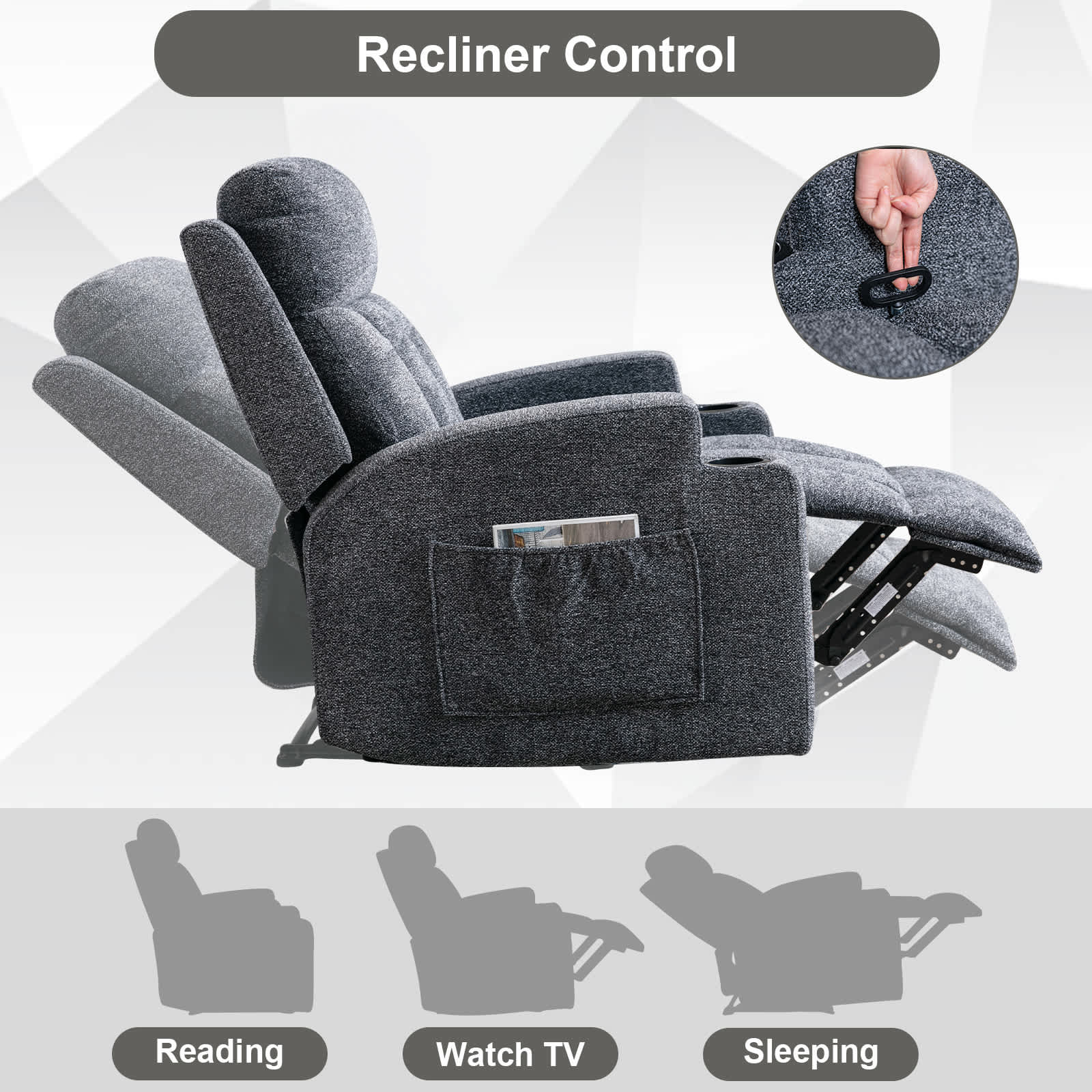 Bestier USLOW-L502233D-DGRE recliners - View #6