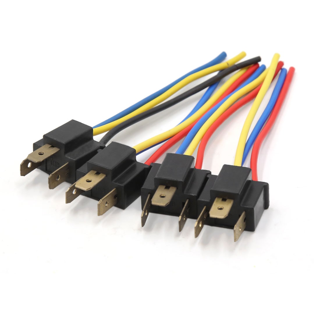 Unique Bargains 4pcs H4 Headlight Bulb Socket Male Wire Harness Cable Connector Plugs 3 Pins #S25120100UX3442