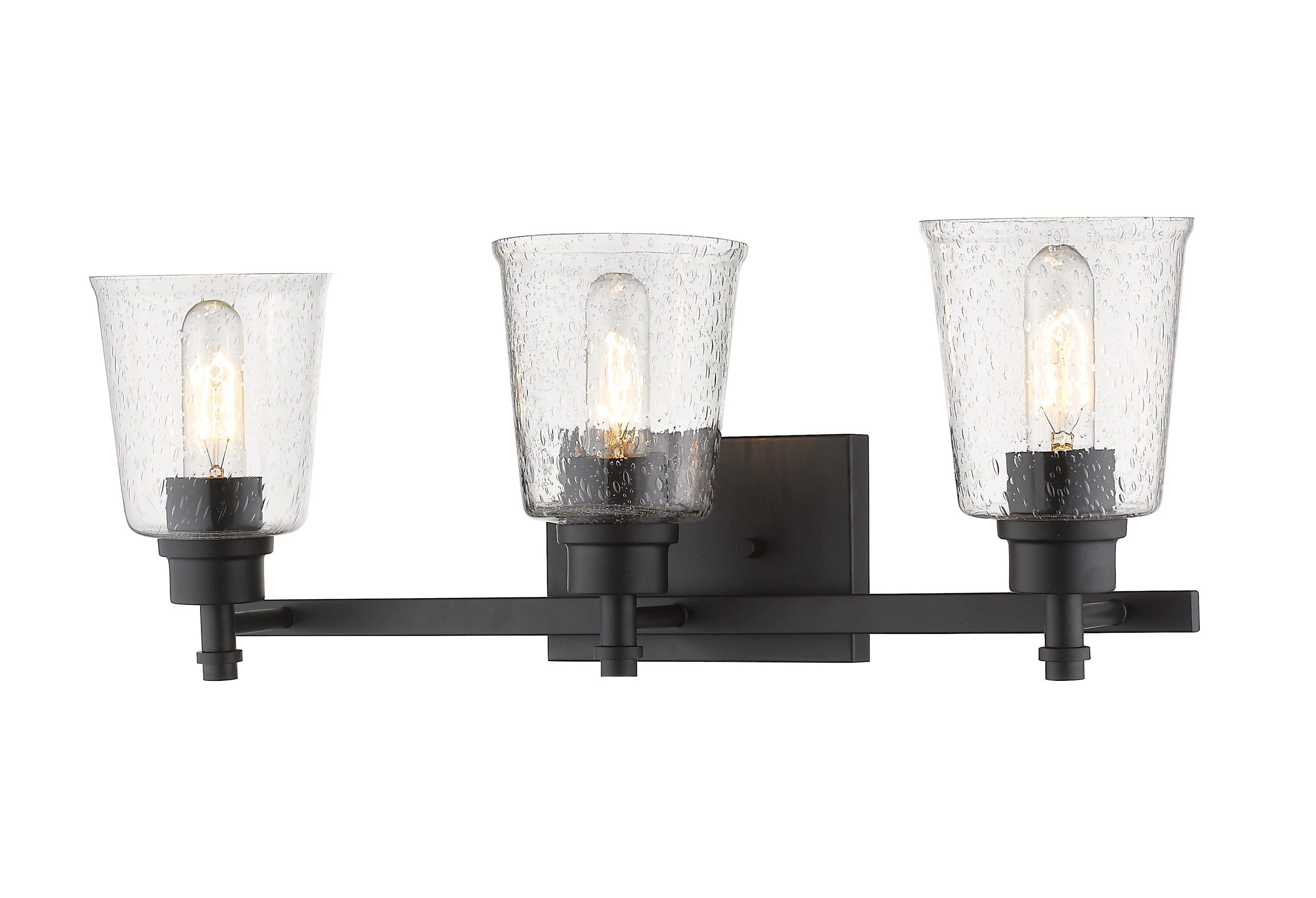 Z-Lite Bohin 24-in 3-Light Matte Black Modern/Contemporary Vanity Light ...