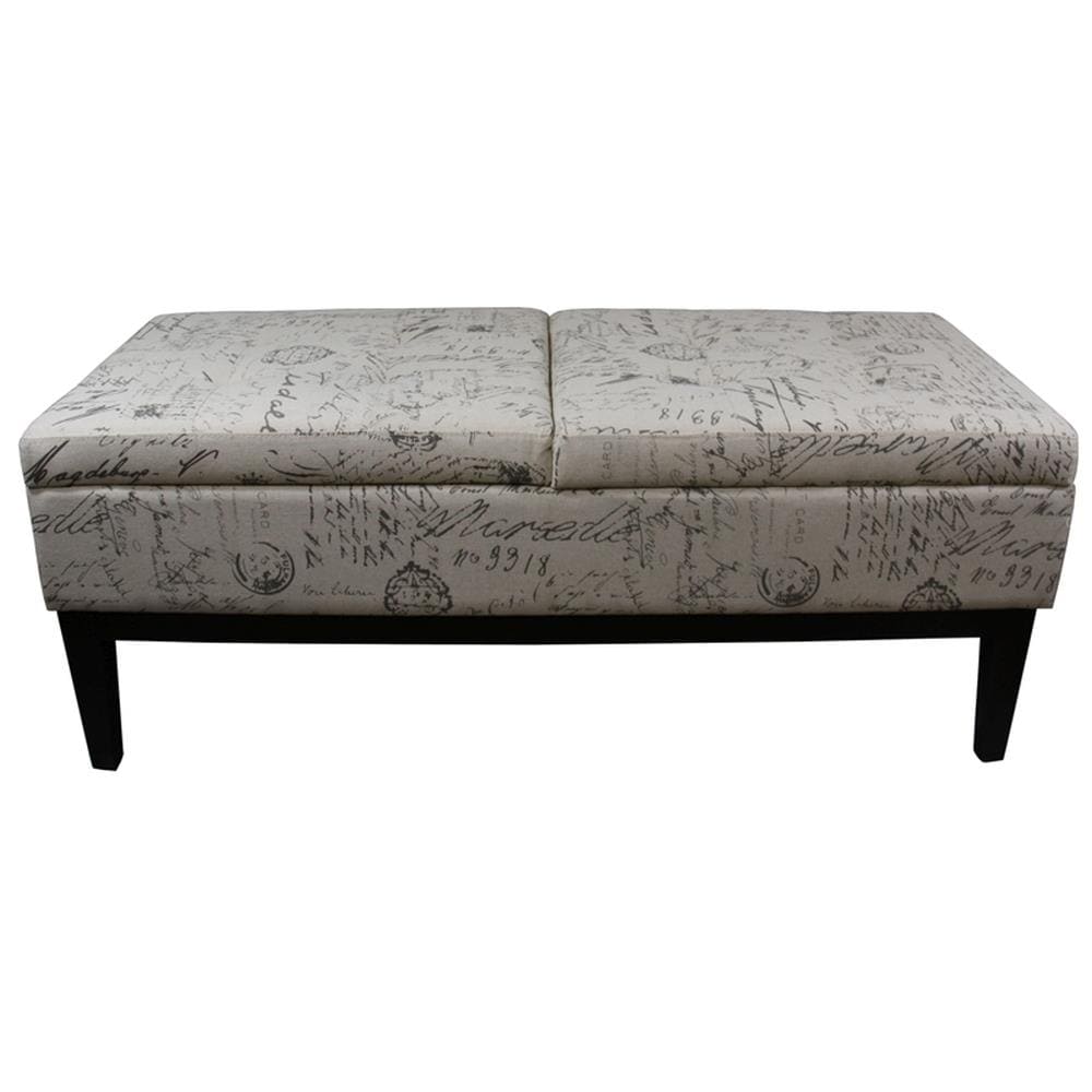 ORE International HB4528 Modern Beige Storage Bench with Storage 48-in x 20.5-in x 19.5-in