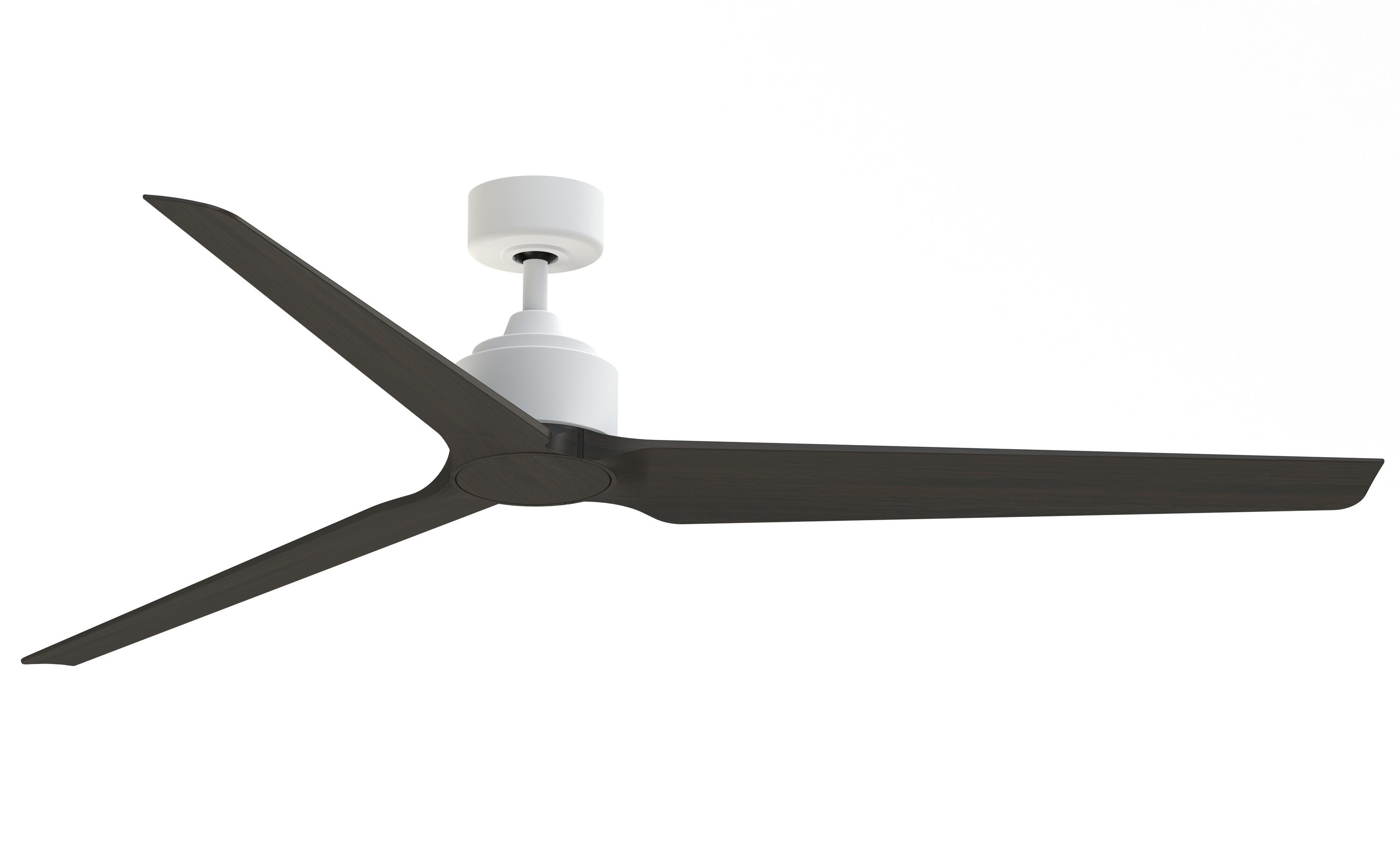 Fanimation FPD8515MWW-72DWAW TriAire Custom 72-in Outdoor Smart Matte White with Dark Walnut Blades Propeller Ceiling Fan Light Kit Compatible - Remote Included ( 3 -Blade )
