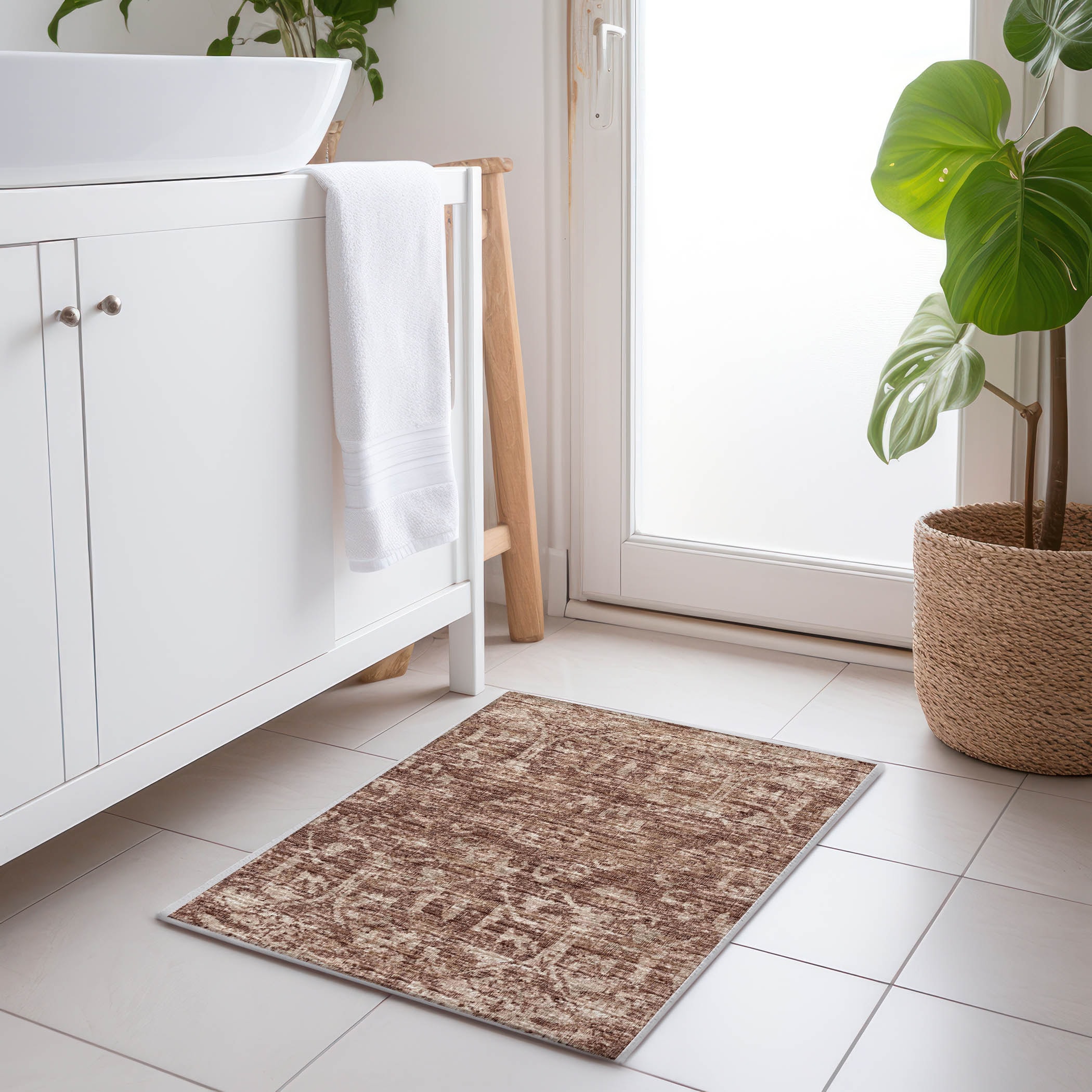 Addison Rugs AMF40CH20X30 Mayfield AMF40CH 2 x 3 (ft) Loomed Polyester Chocolate Rectangular Indoor Abstract Machine washable Area rug