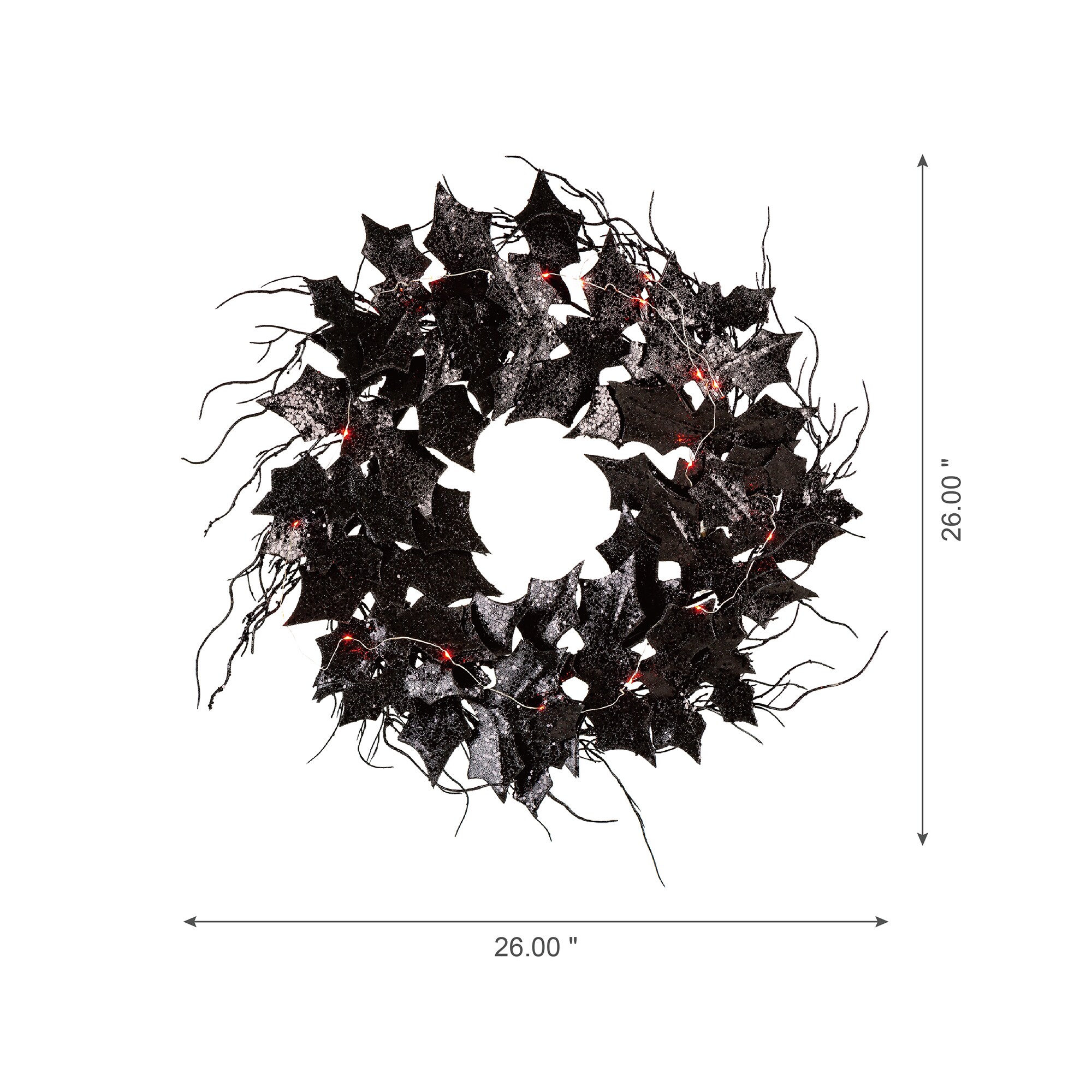 Glitzhome 2006200019 Artificial-Halloween-Wreaths - View #4