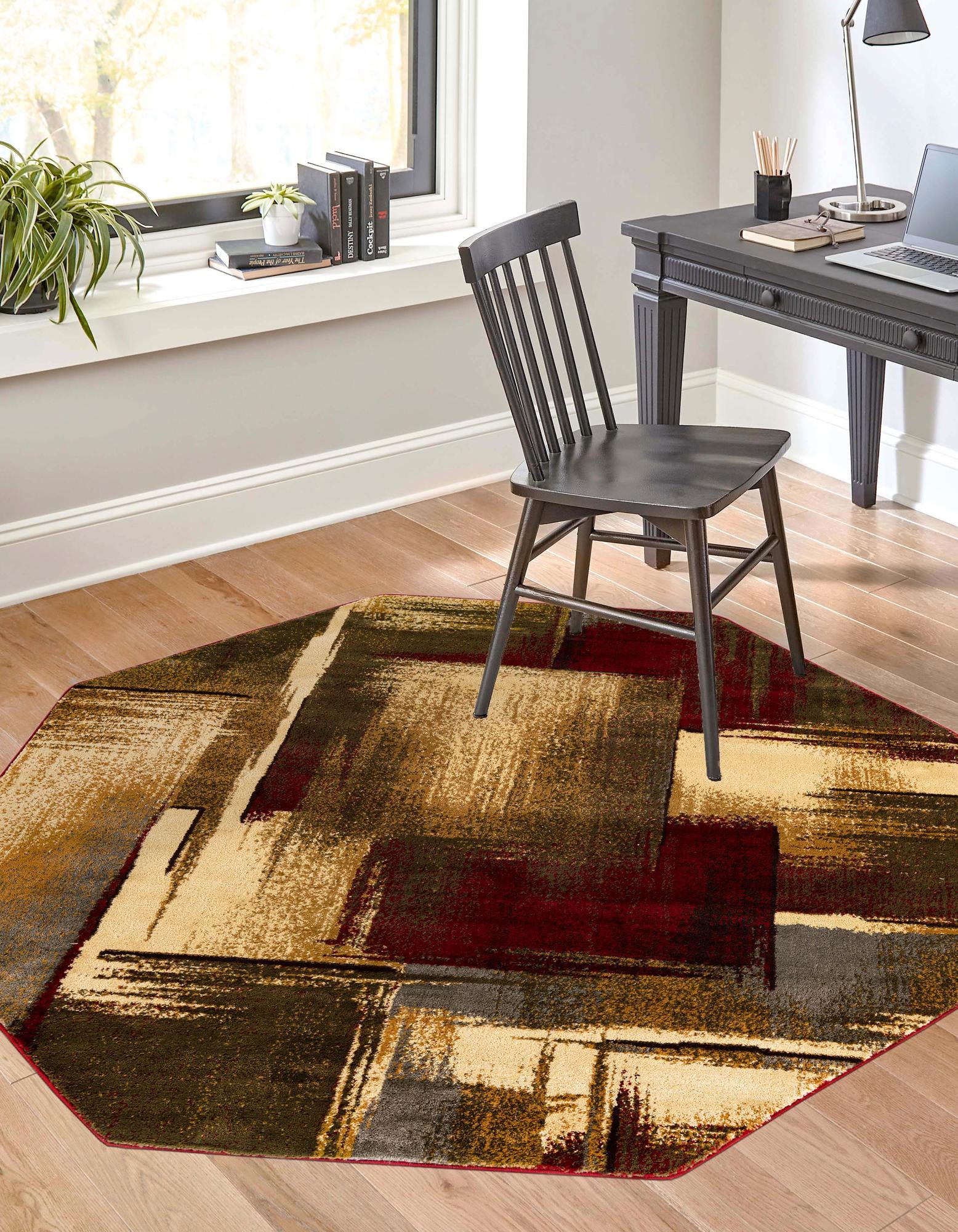 Unique Loom 3163949 Barista 6 x 6 (ft) Loomed Polypropylene Multi Octagonal Indoor Geometric Area rug